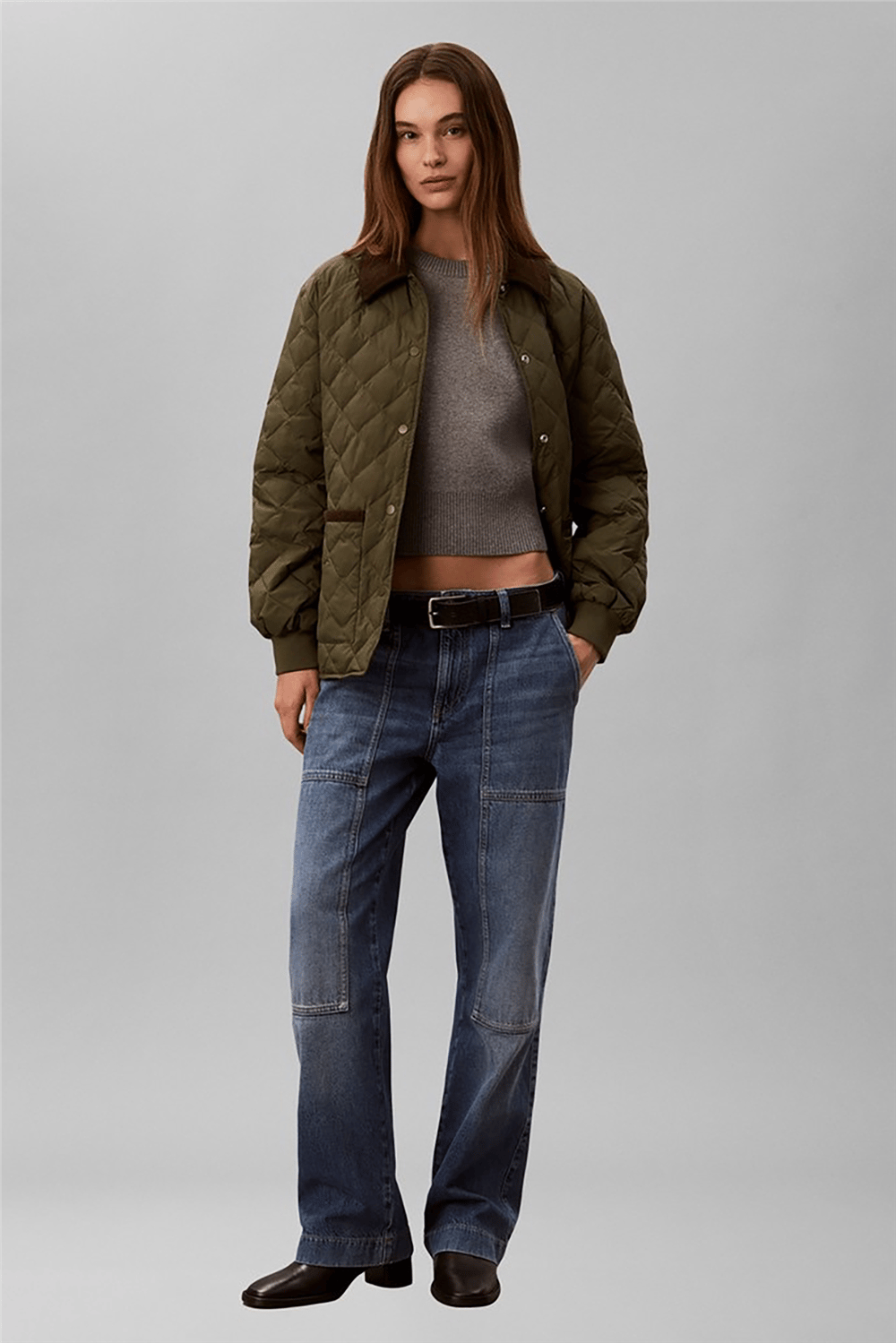 Calvin Klein Lw Mid Down Quilted Liner Jacket Kadın Mont Yeşil