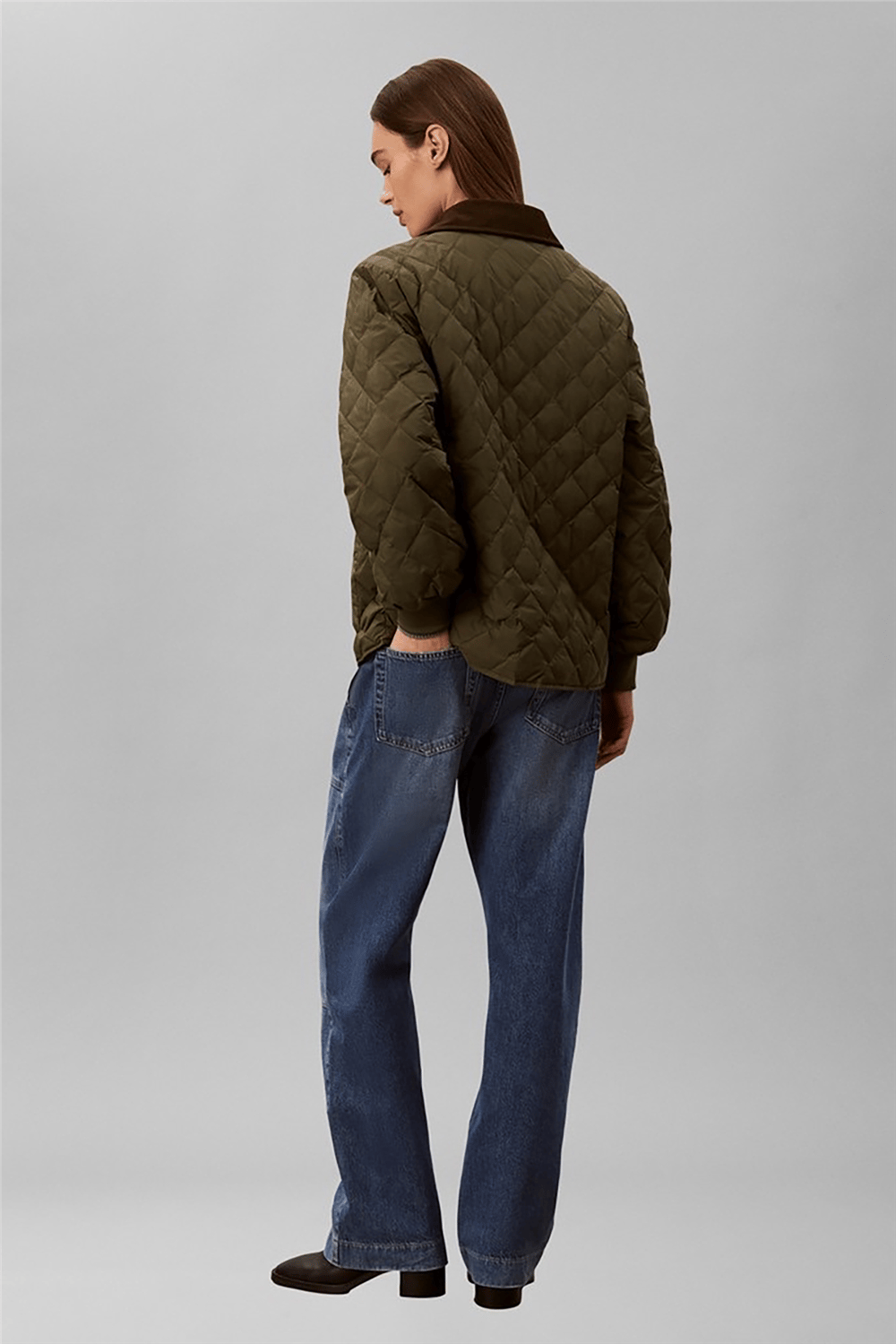 Calvin Klein Lw Mid Down Quilted Liner Jacket Kadın Mont Yeşil