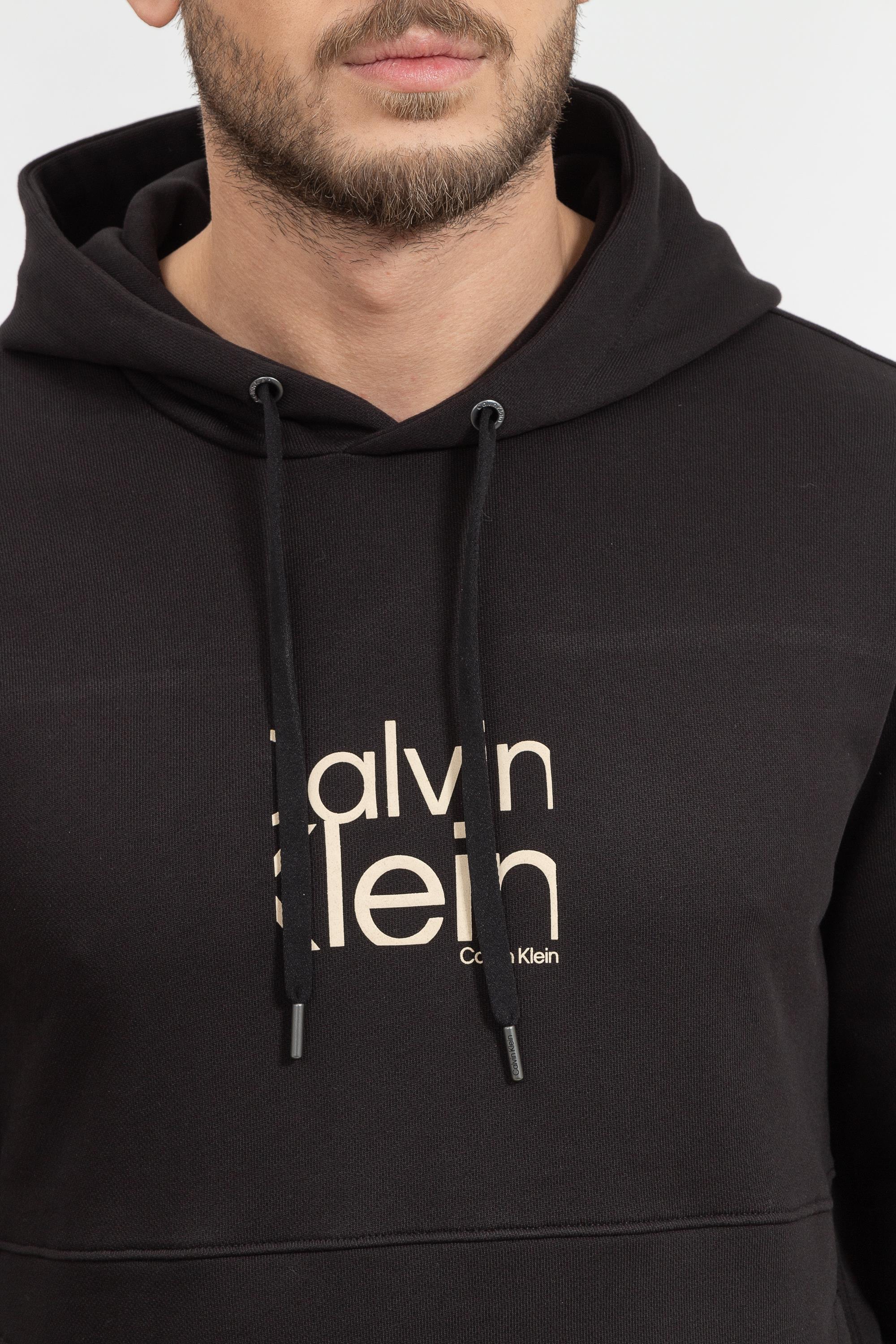 Calvin Klein Matte Front Logo Hoodie Erkek Kapüşonlu Sweatshirt