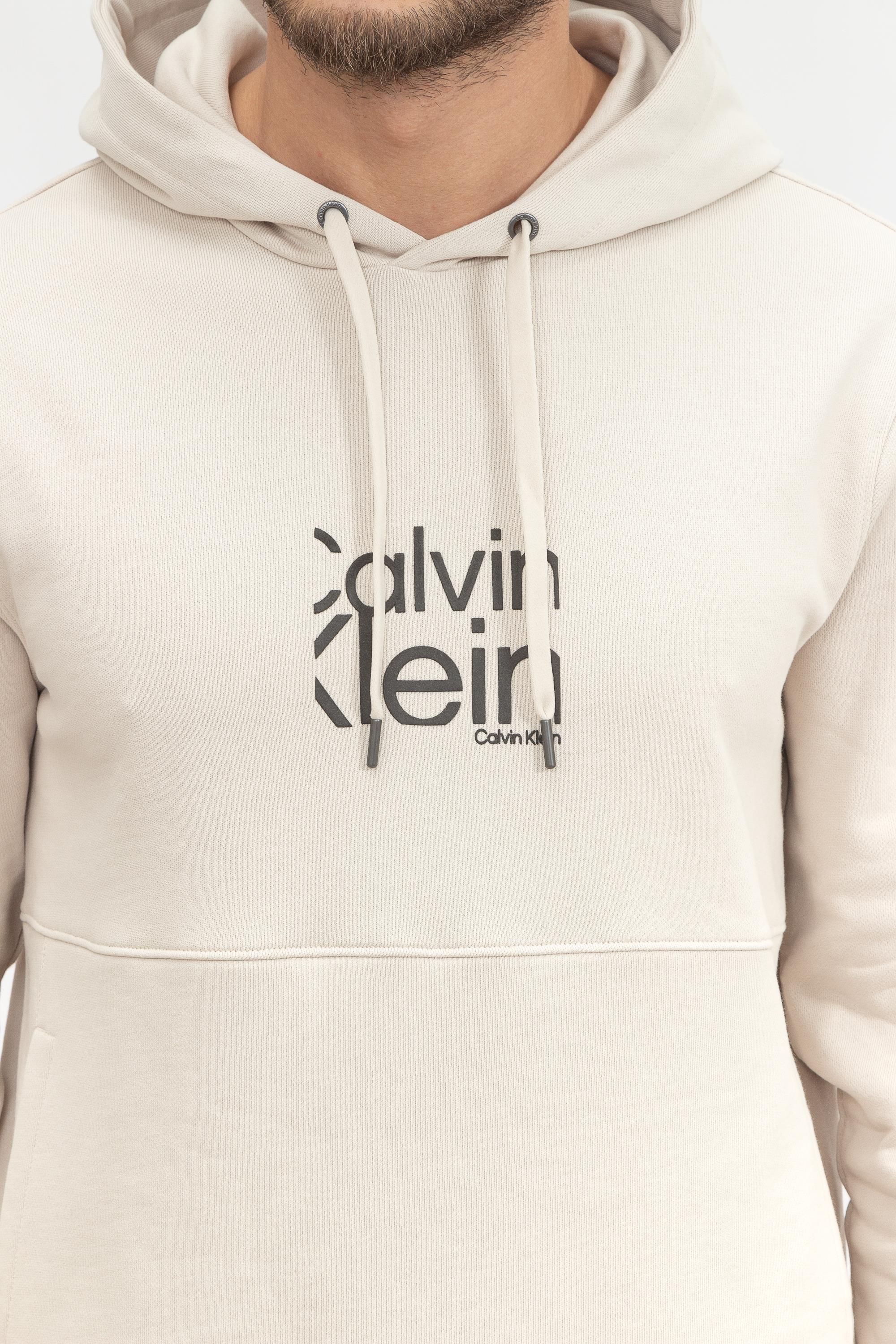 Calvin Klein Matte Front Logo Hoodie Erkek Kapüşonlu Sweatshirt