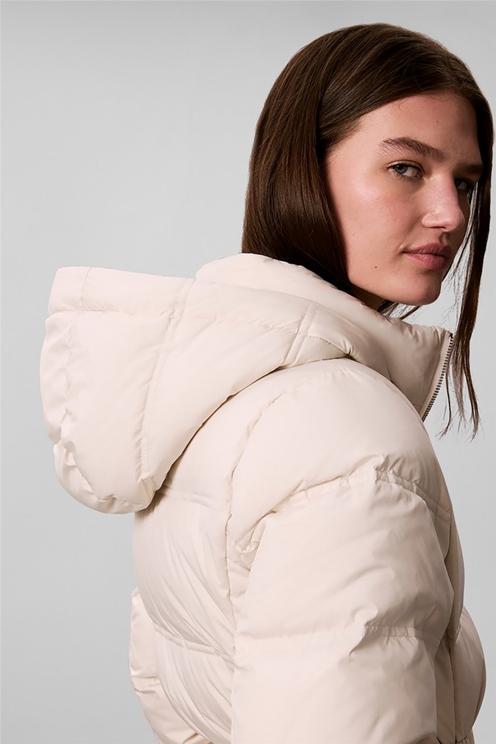Calvin Klein Matte Mw Belted Short Puffer Wit Kadın Şişme Mont Beyaz