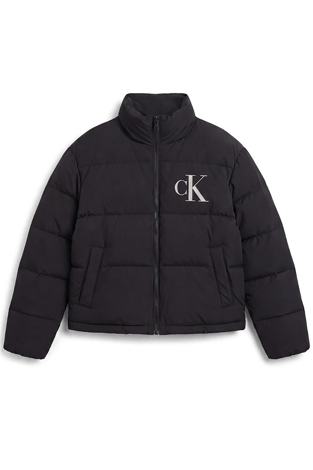 Calvin Klein Matte Mw Patch Logo Down Puffer Kadın Şişme Mont Siyah