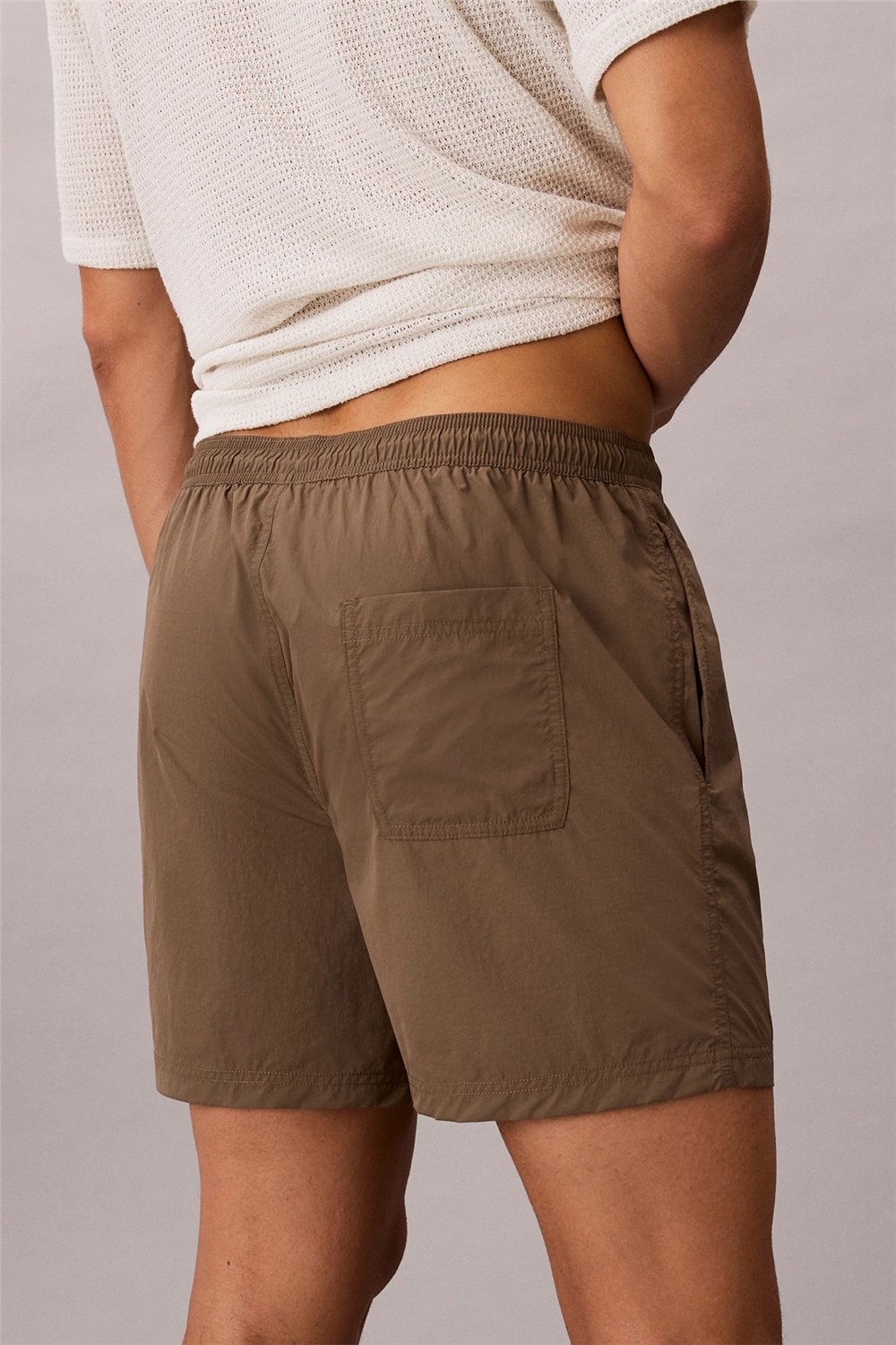 Calvin Klein Medium Drawstring Erkek Şort Mayo Gri