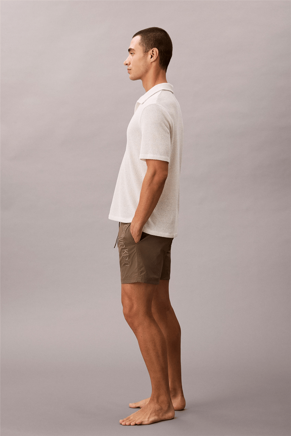 Calvin Klein Medium Drawstring Erkek Şort Mayo Gri