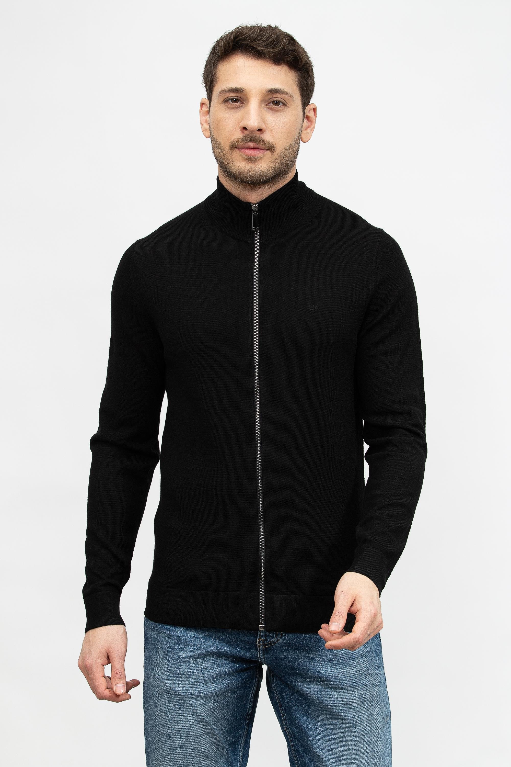 Calvin Klein Merino Zip Through Erkek Fermuarlı Sweatshirt