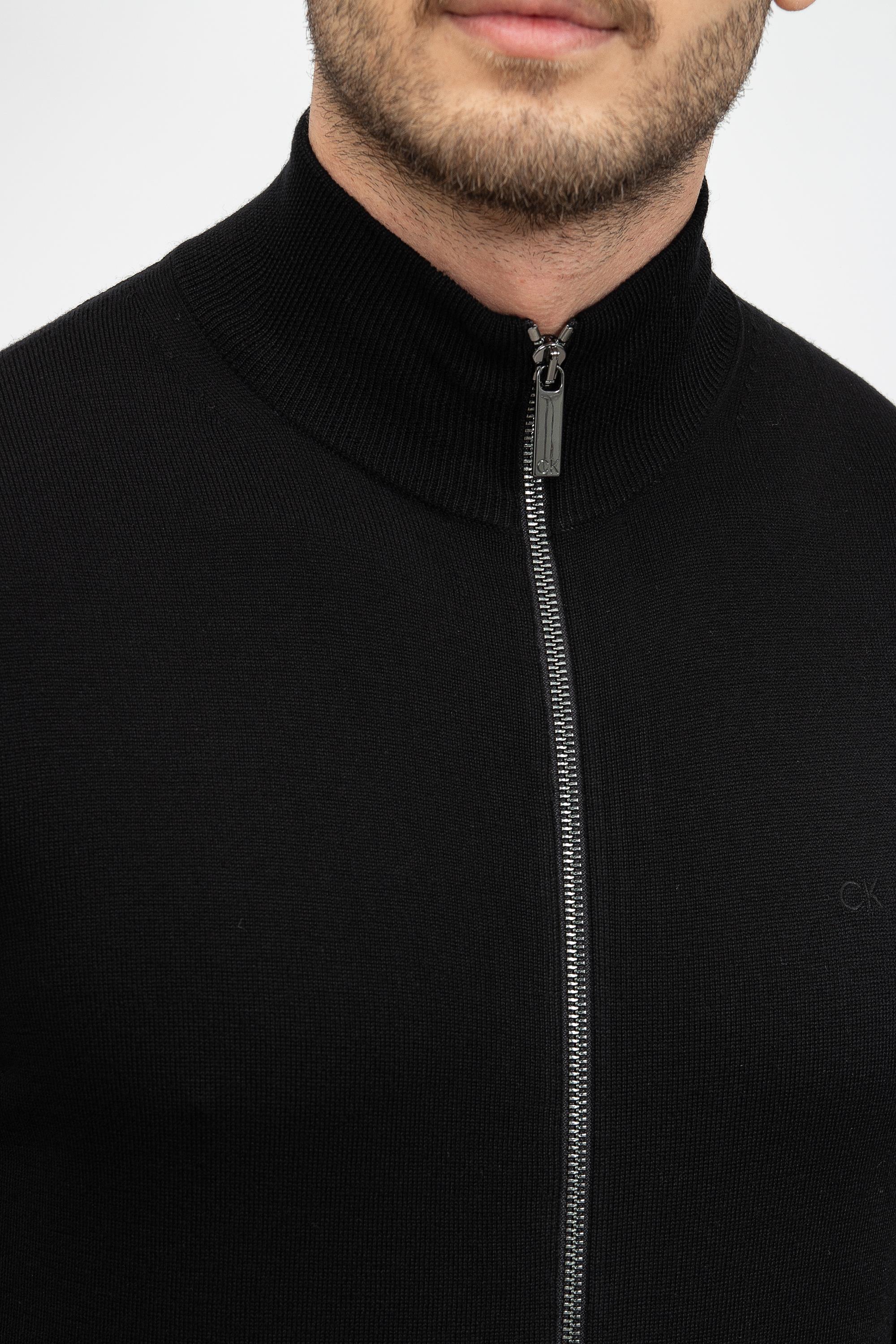 Calvin Klein Merino Zip Through Erkek Fermuarlı Sweatshirt