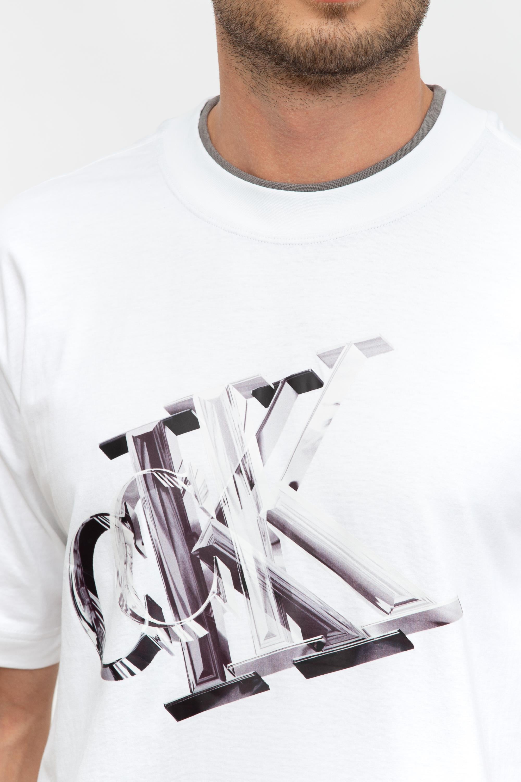 Calvin Klein Meta Monogram Erkek Bisiklet Yaka T-Shirt