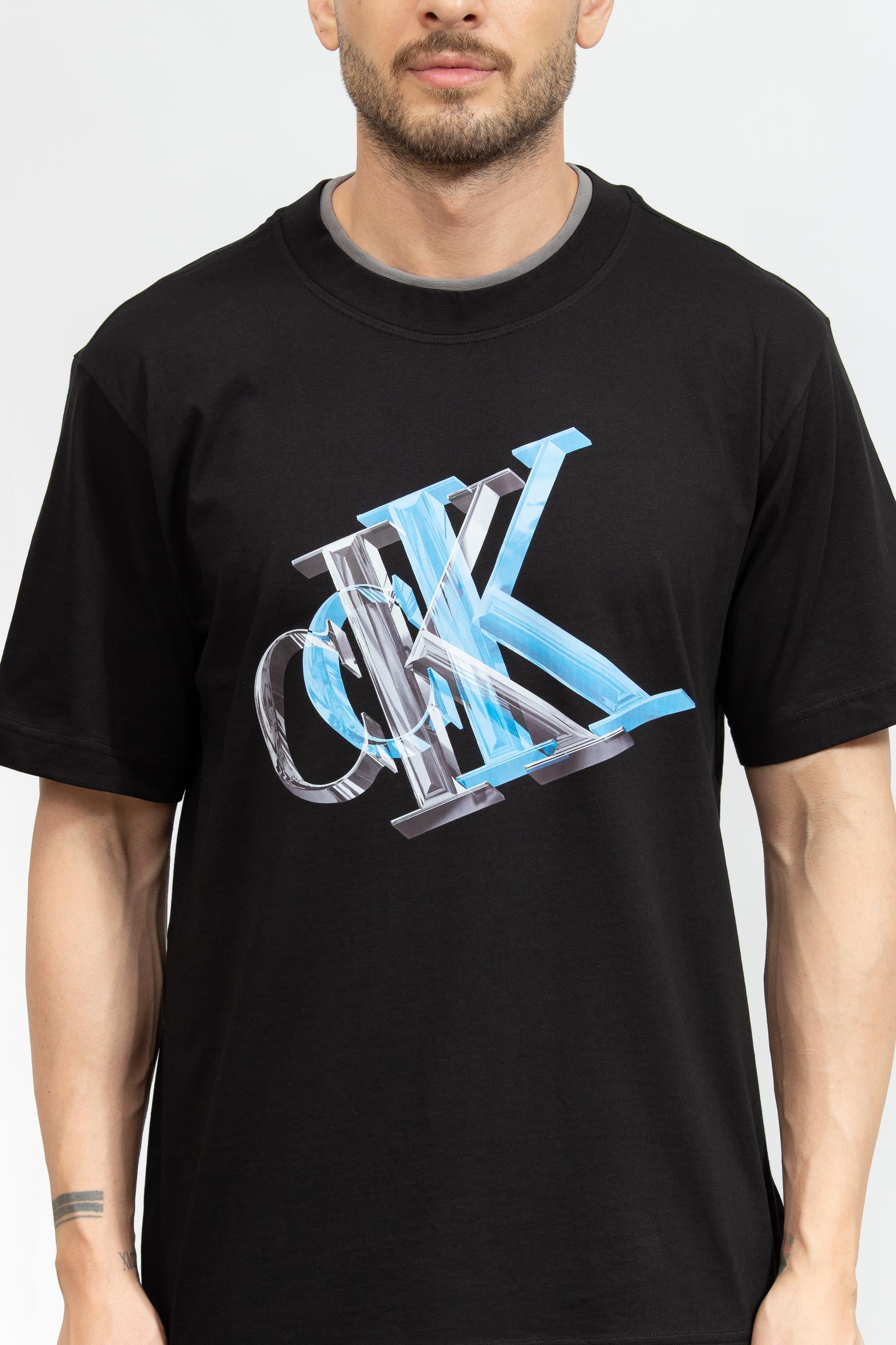 Calvin Klein Meta Monogram Erkek Bisiklet Yaka T-Shirt