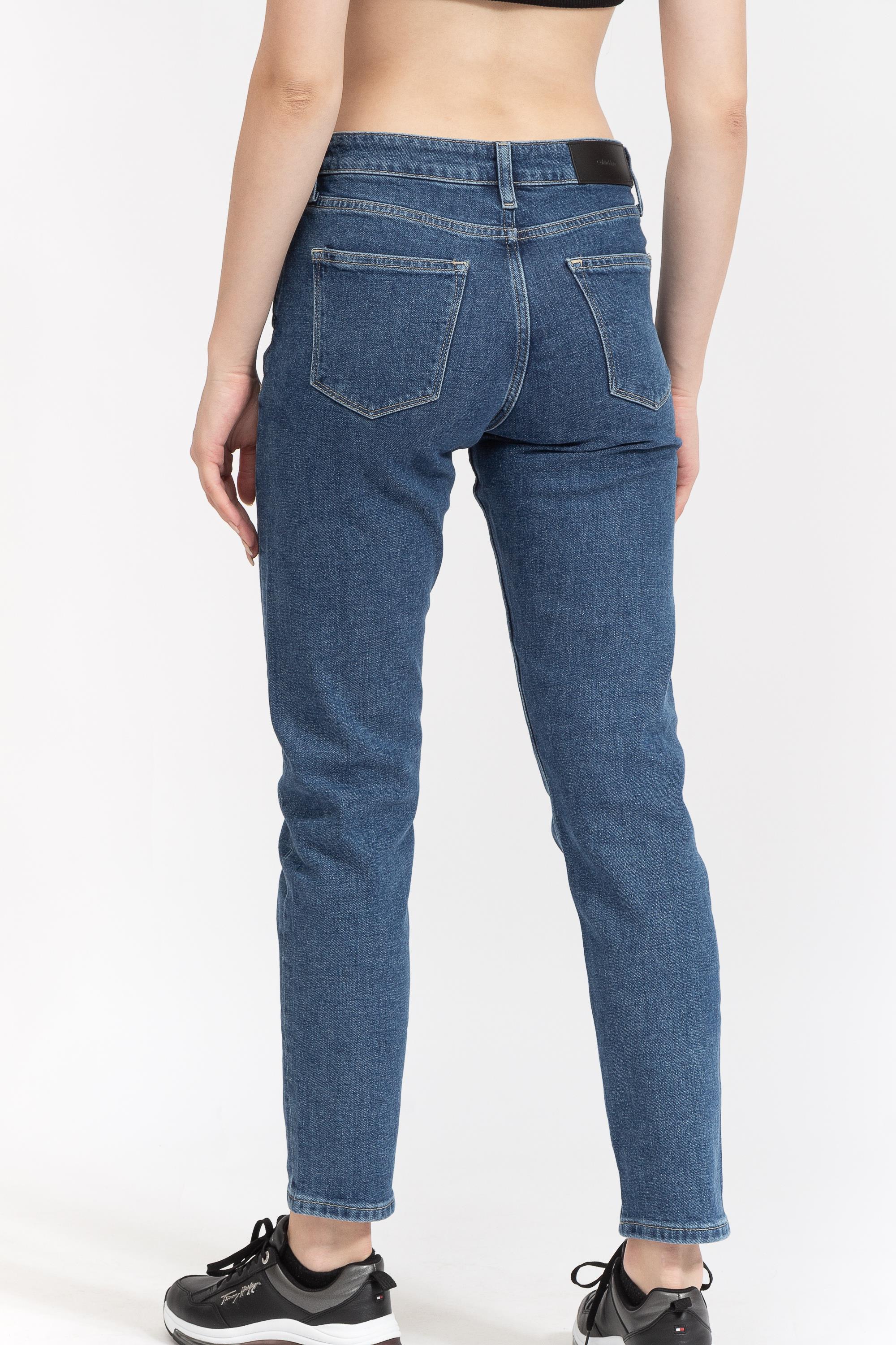 Calvin Klein Mid Rise Slim - Blue Kadın Jean Pantolon
