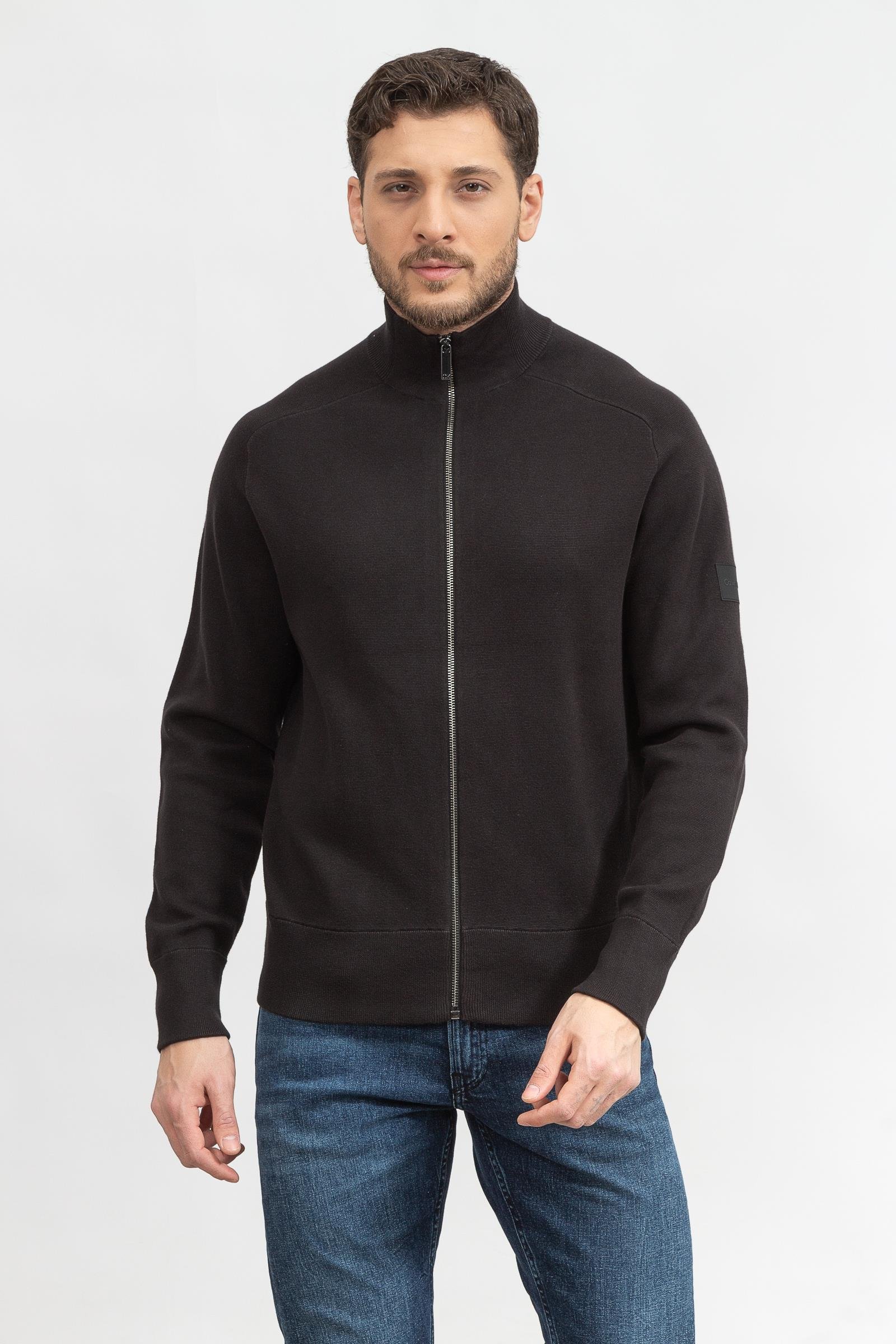 Calvin Klein Milano Stitch Zip Through Jacket Erkek Triko