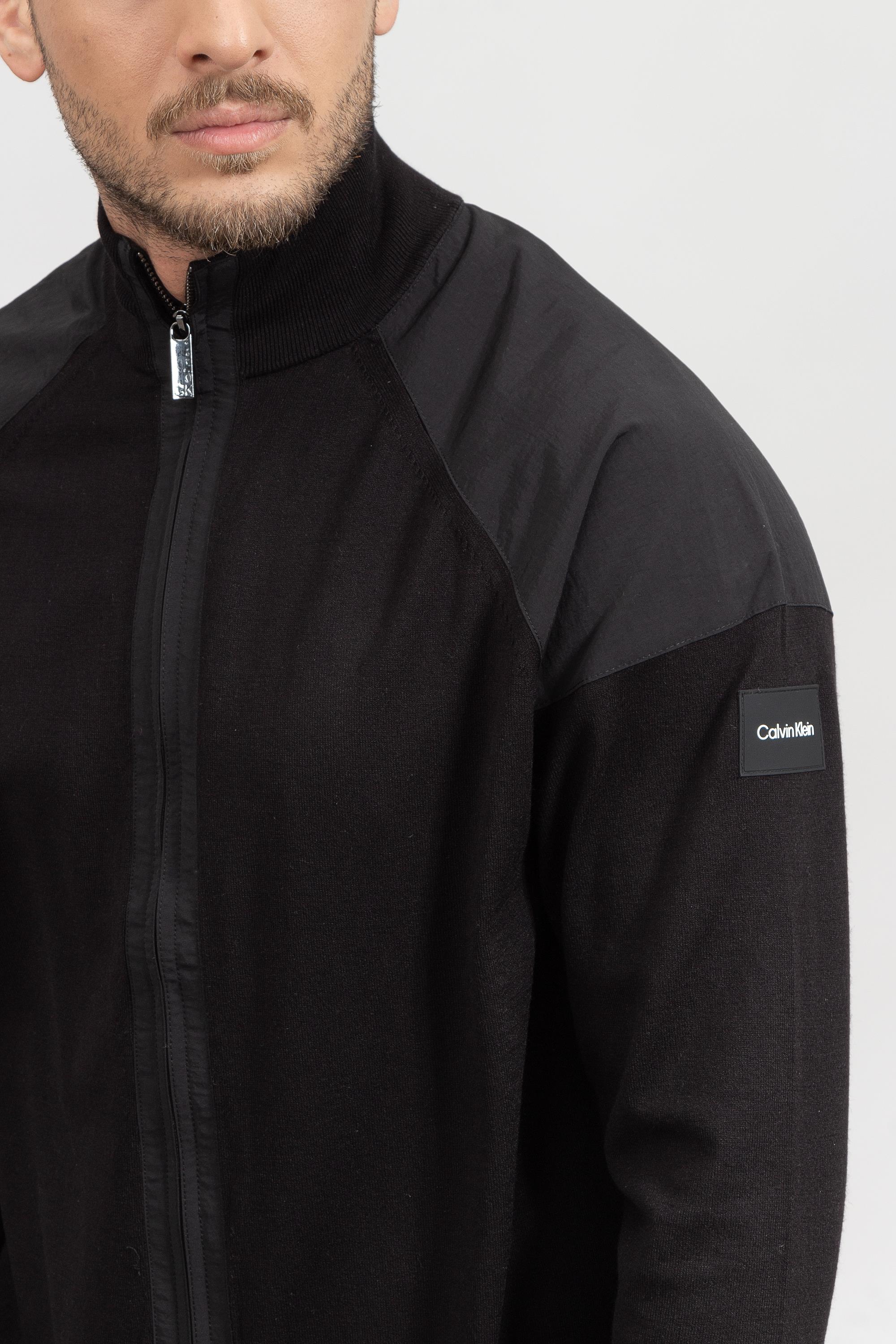 Calvin Klein Mix Media Zip Through Jacket Erkek Hırka