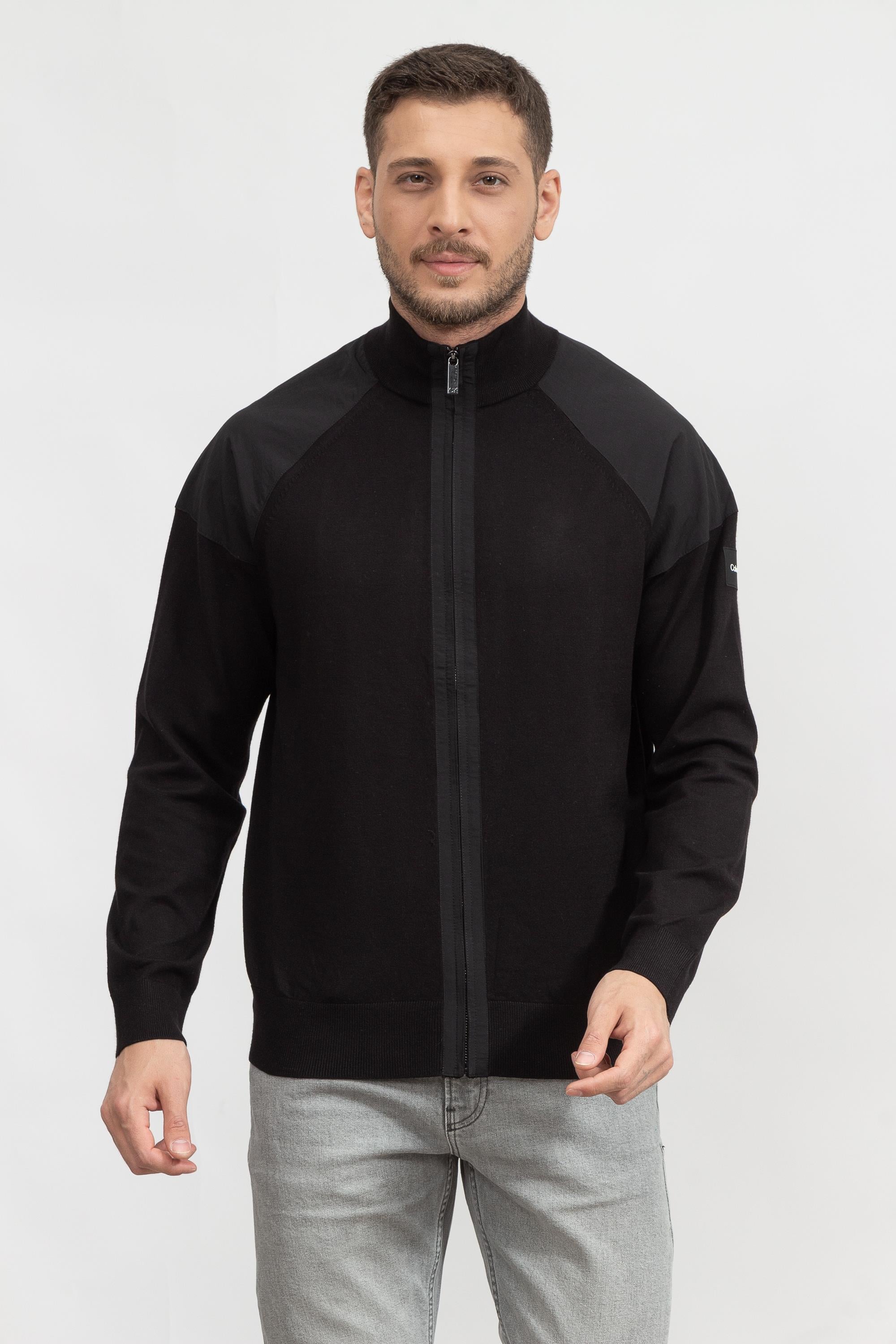 Calvin Klein Mix Media Zip Through Jacket Erkek Hırka
