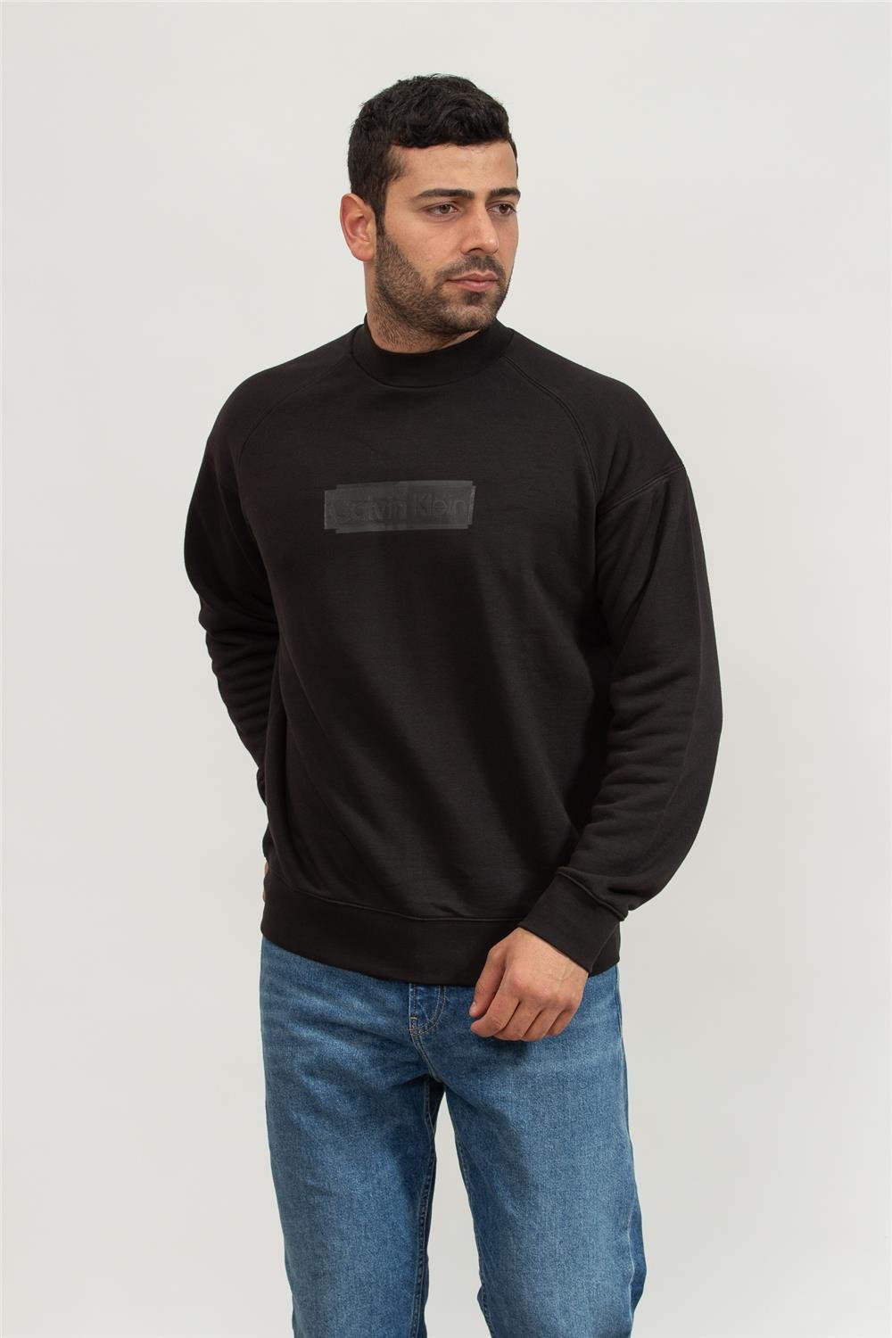 Calvin Klein Modal Festive Erkek Bisiklet Yaka Sweatshirt