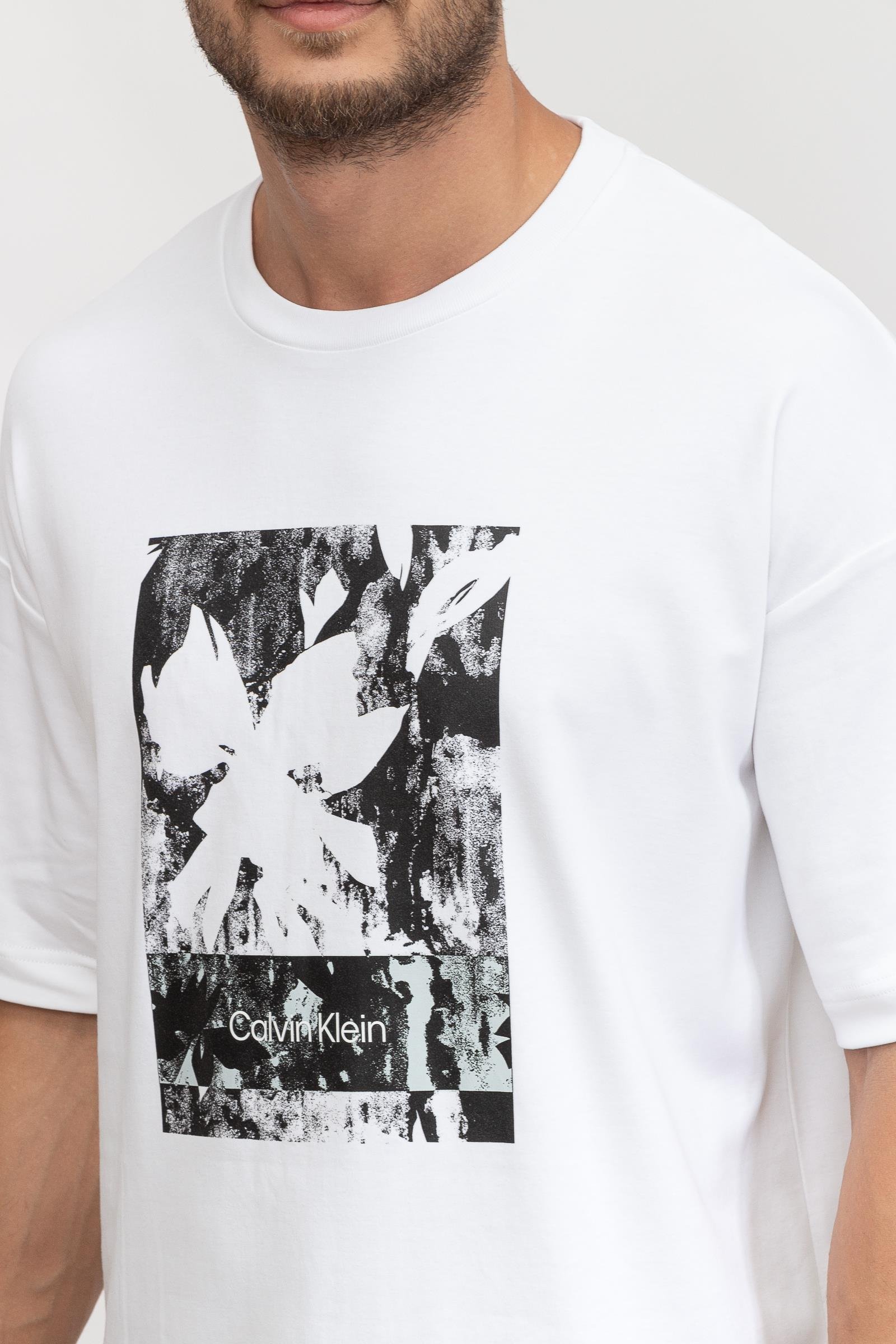 Calvin Klein Modern Comfort Print Erkek Bisiklet Yaka T-Shirt