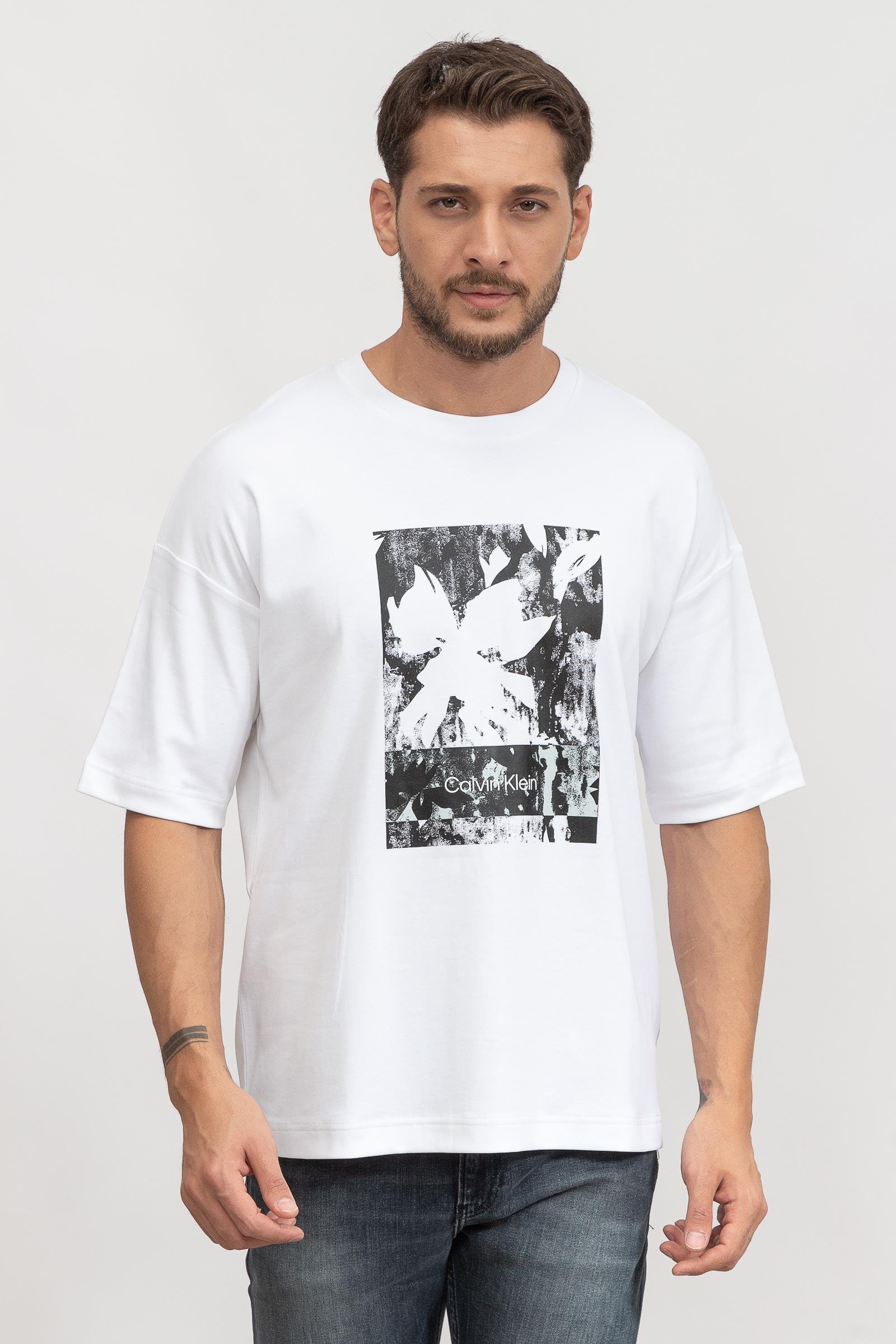 Calvin Klein Modern Comfort Print Erkek Bisiklet Yaka T-Shirt