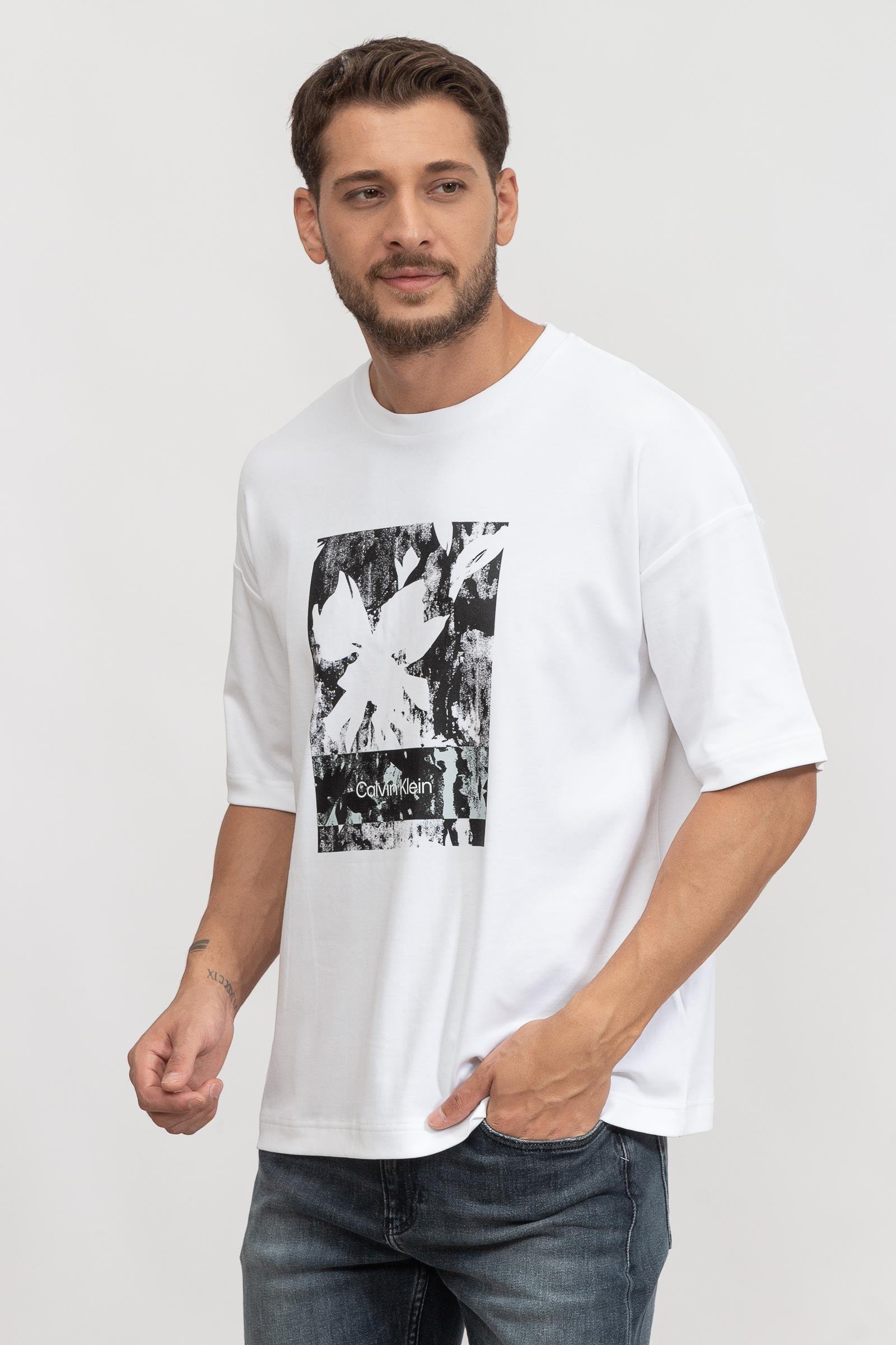 Calvin Klein Modern Comfort Print Erkek Bisiklet Yaka T-Shirt