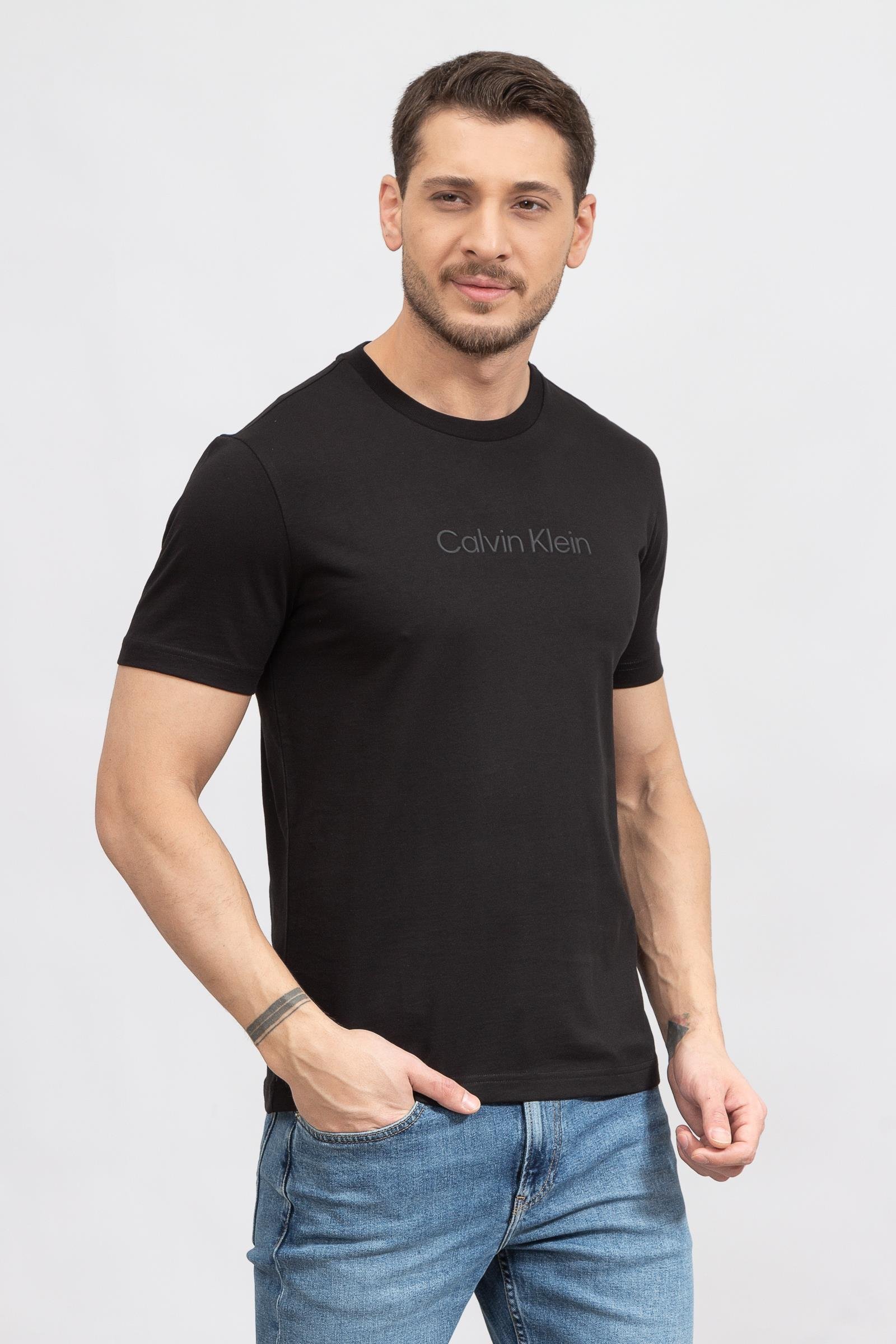 Calvin Klein Modern Front Logo Erkek Bisiklet Yaka T-Shirt