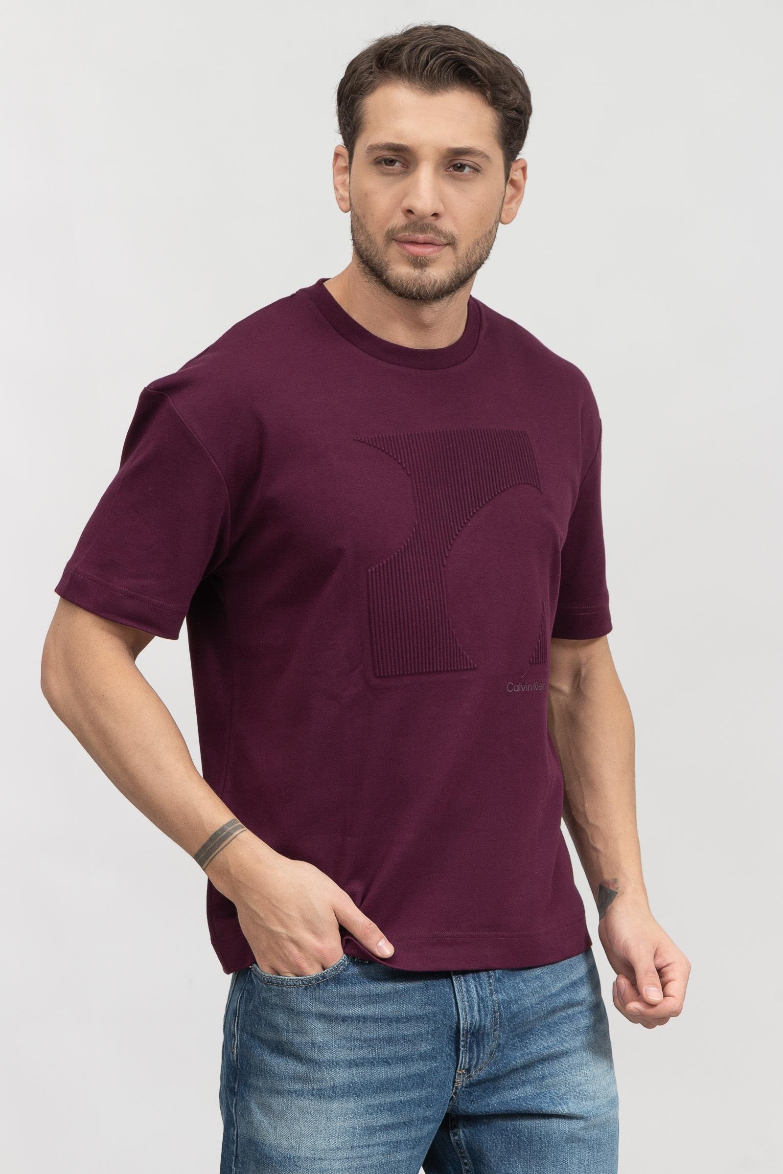 Calvin Klein Modern Graphics Erkek Bisiklet Yaka T-Shirt
