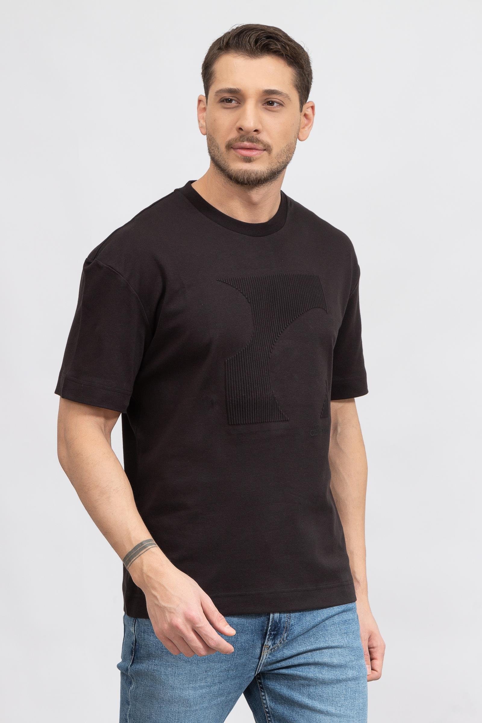 Calvin Klein Modern Graphics Erkek Bisiklet Yaka T-Shirt