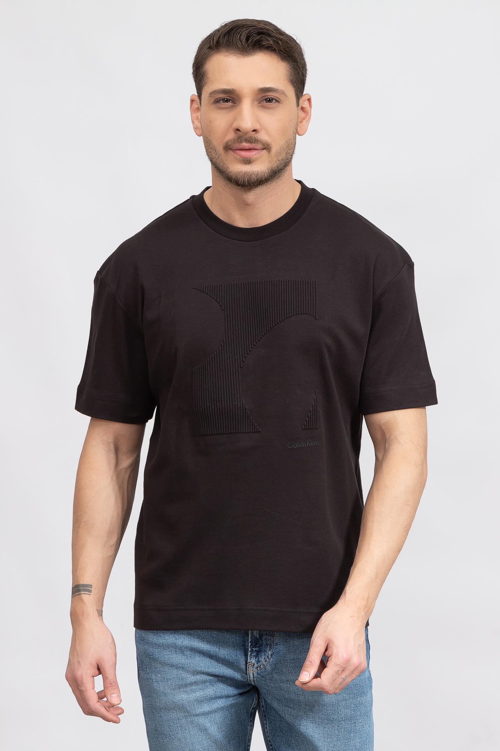 Calvin Klein Modern Graphics Erkek Bisiklet Yaka T-Shirt