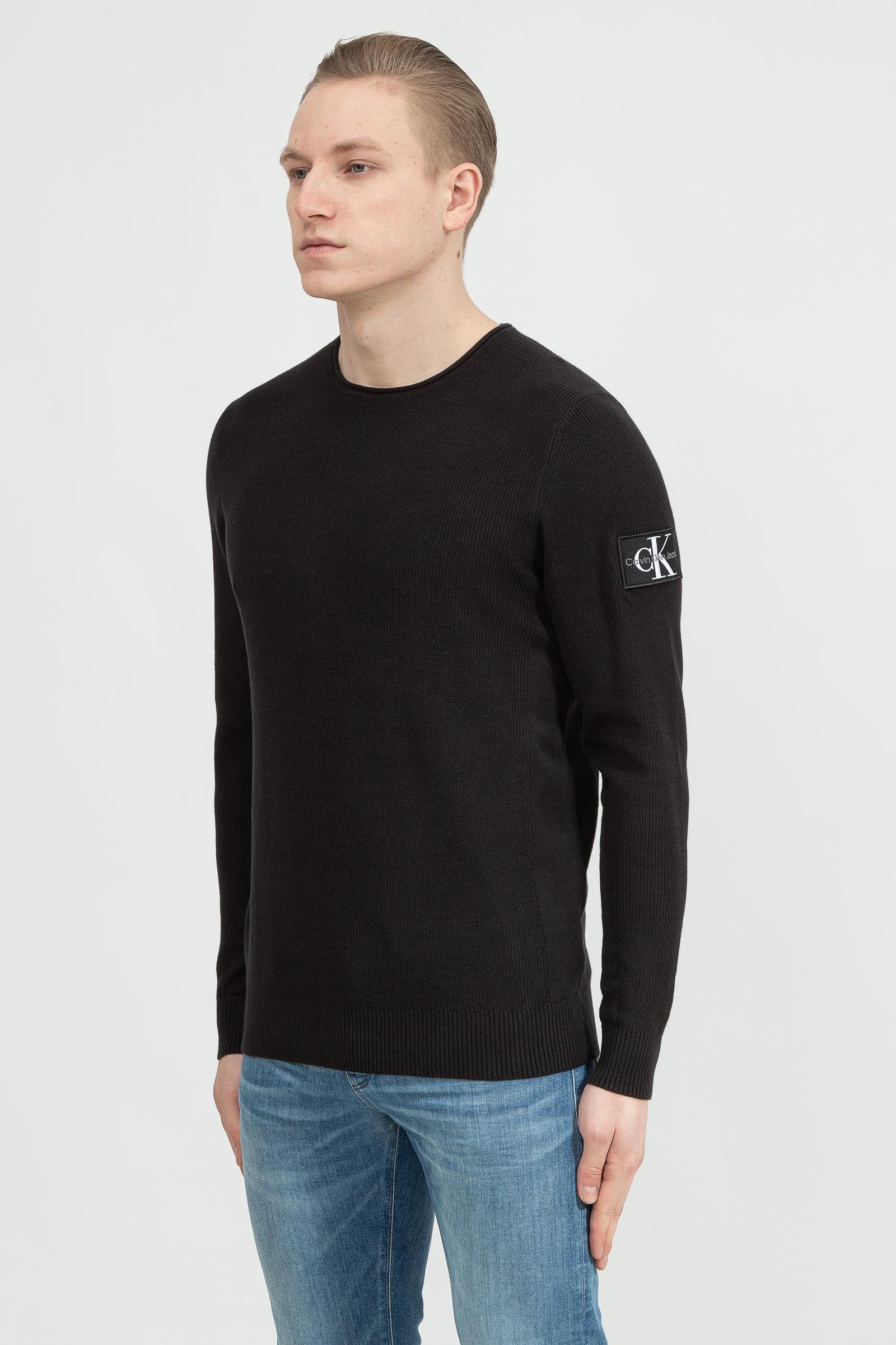 Calvin Klein Monogram Badge Crew Neck Sweater Erkek Triko