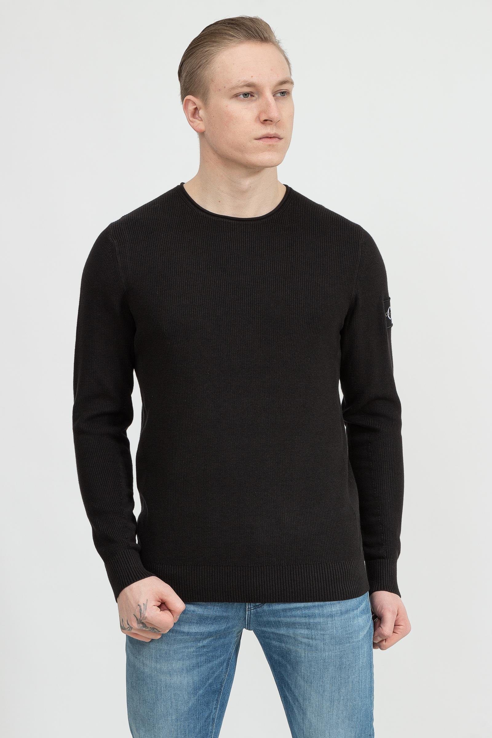 Calvin Klein Monogram Badge Crew Neck Sweater Erkek Triko