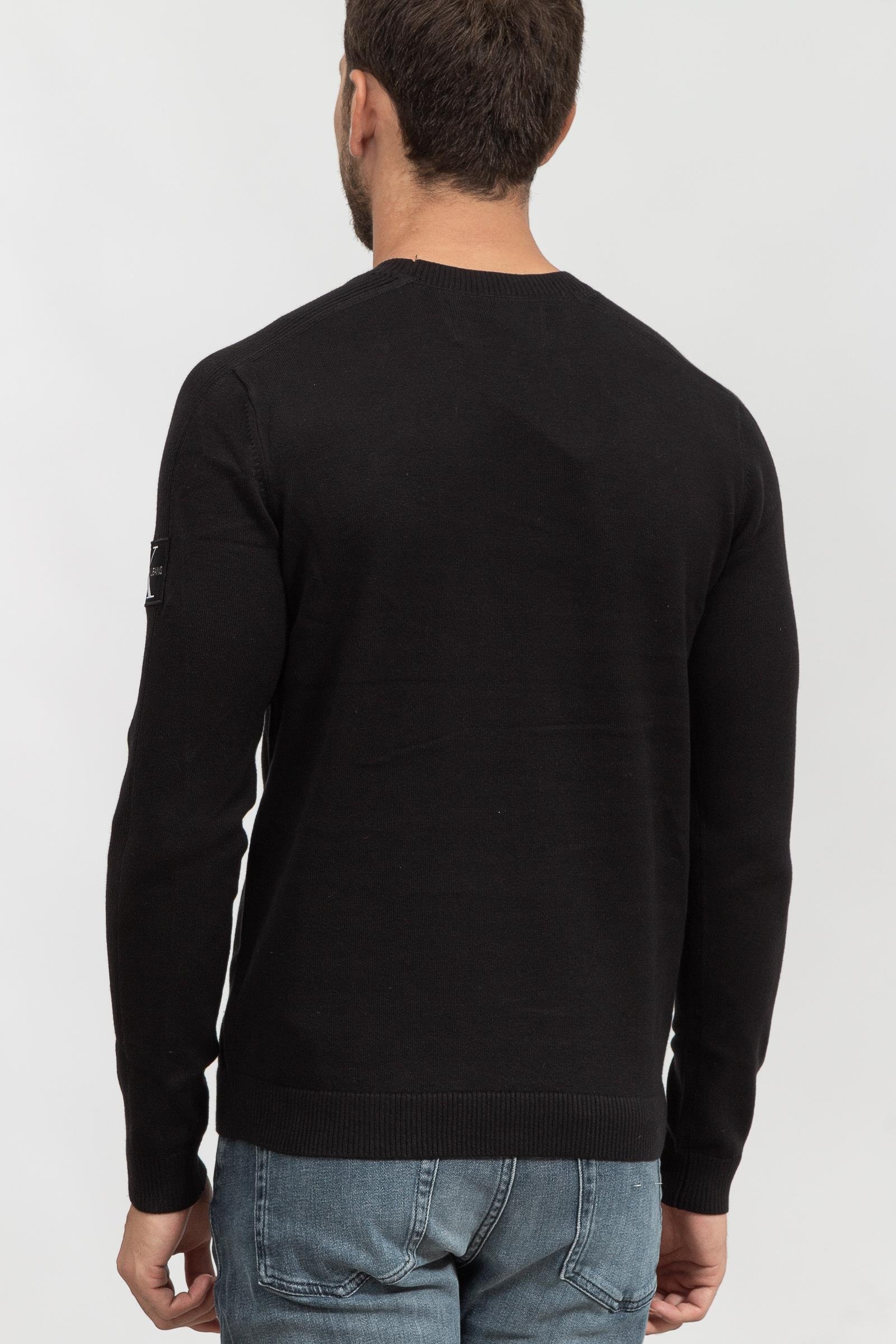 Calvin Klein Monogram Badge Textured Erkek Triko