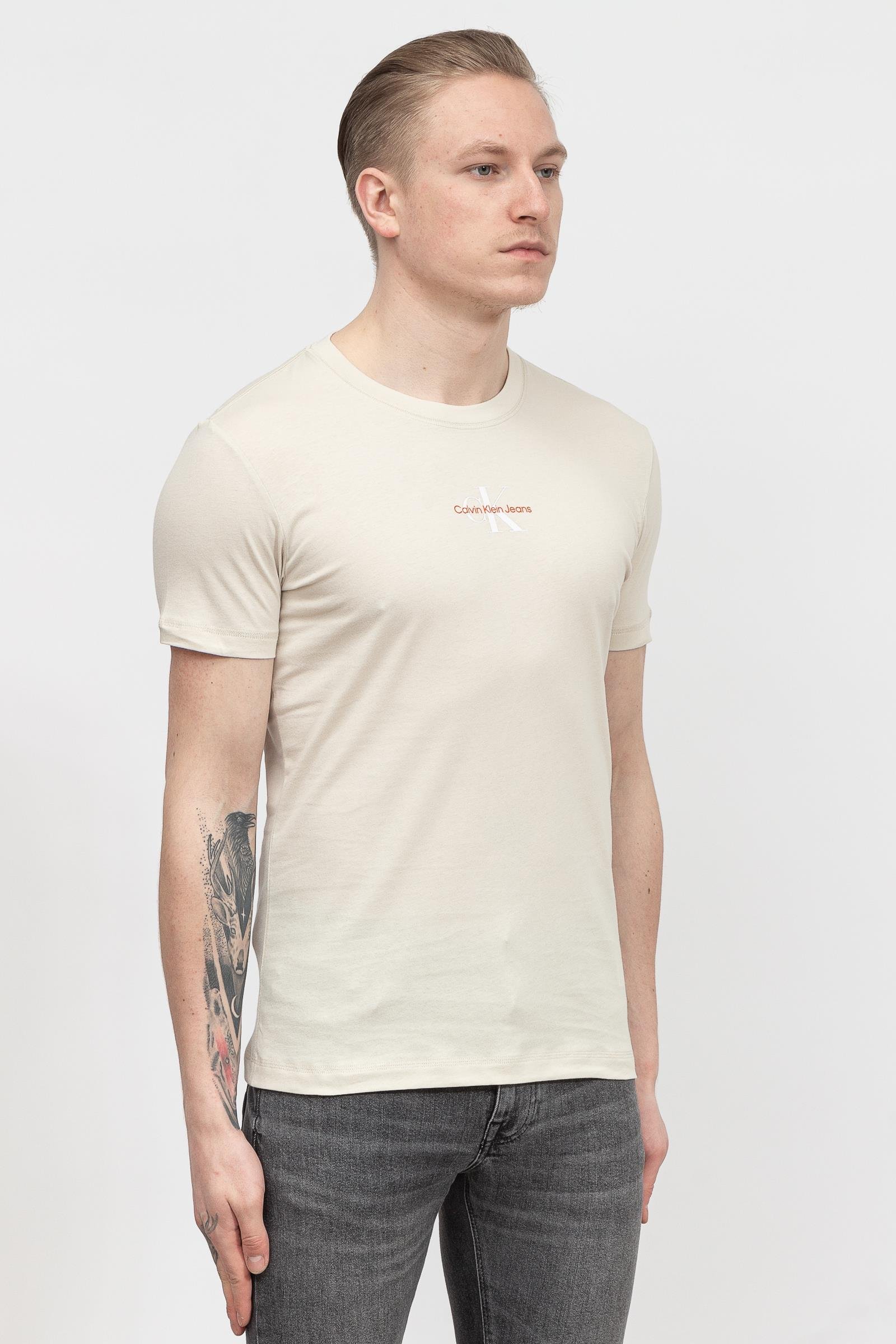 Calvin Klein Monogram Logo Tee Erkek Bisiklet Yaka T-Shirt