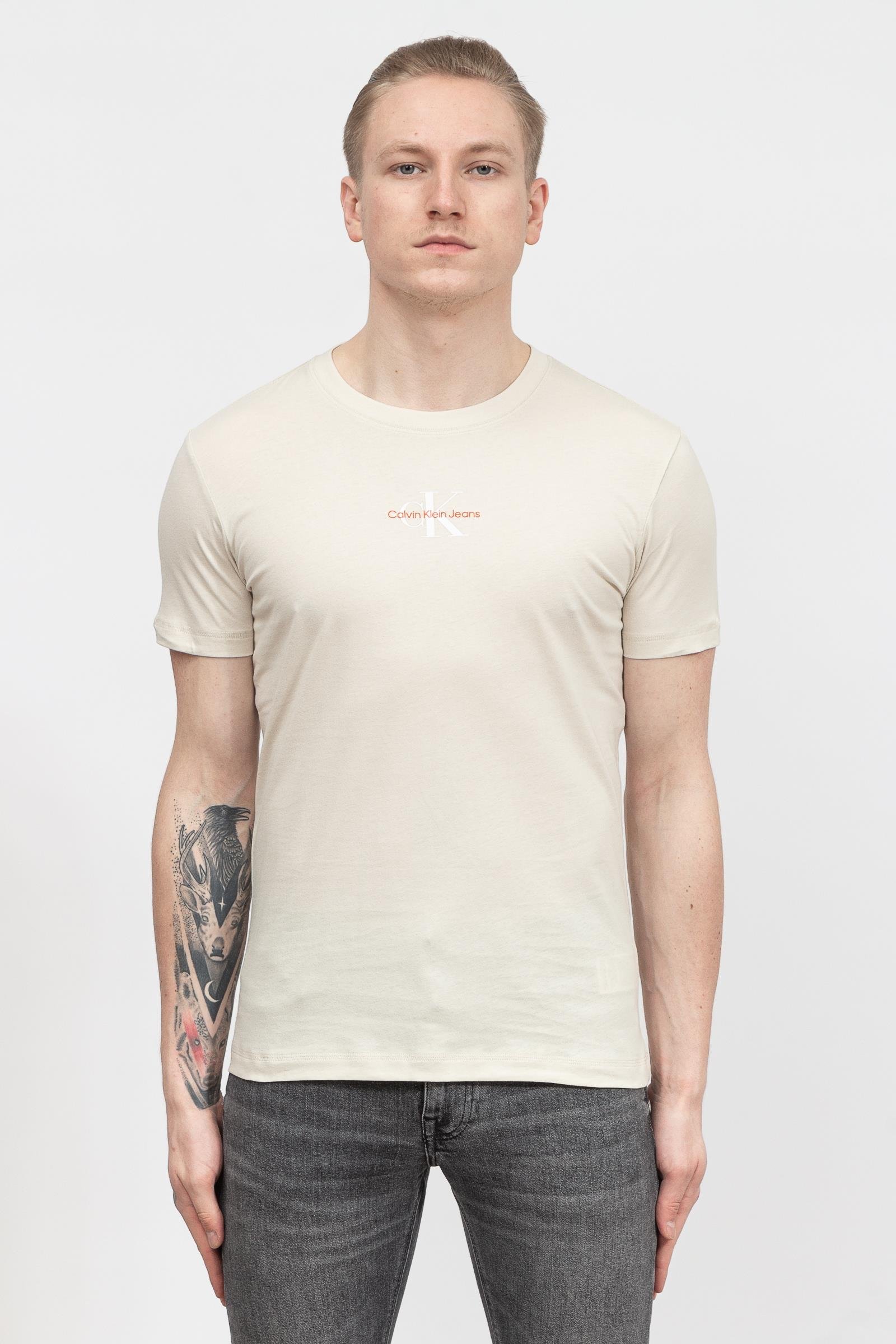 Calvin Klein Monogram Logo Tee Erkek Bisiklet Yaka T-Shirt