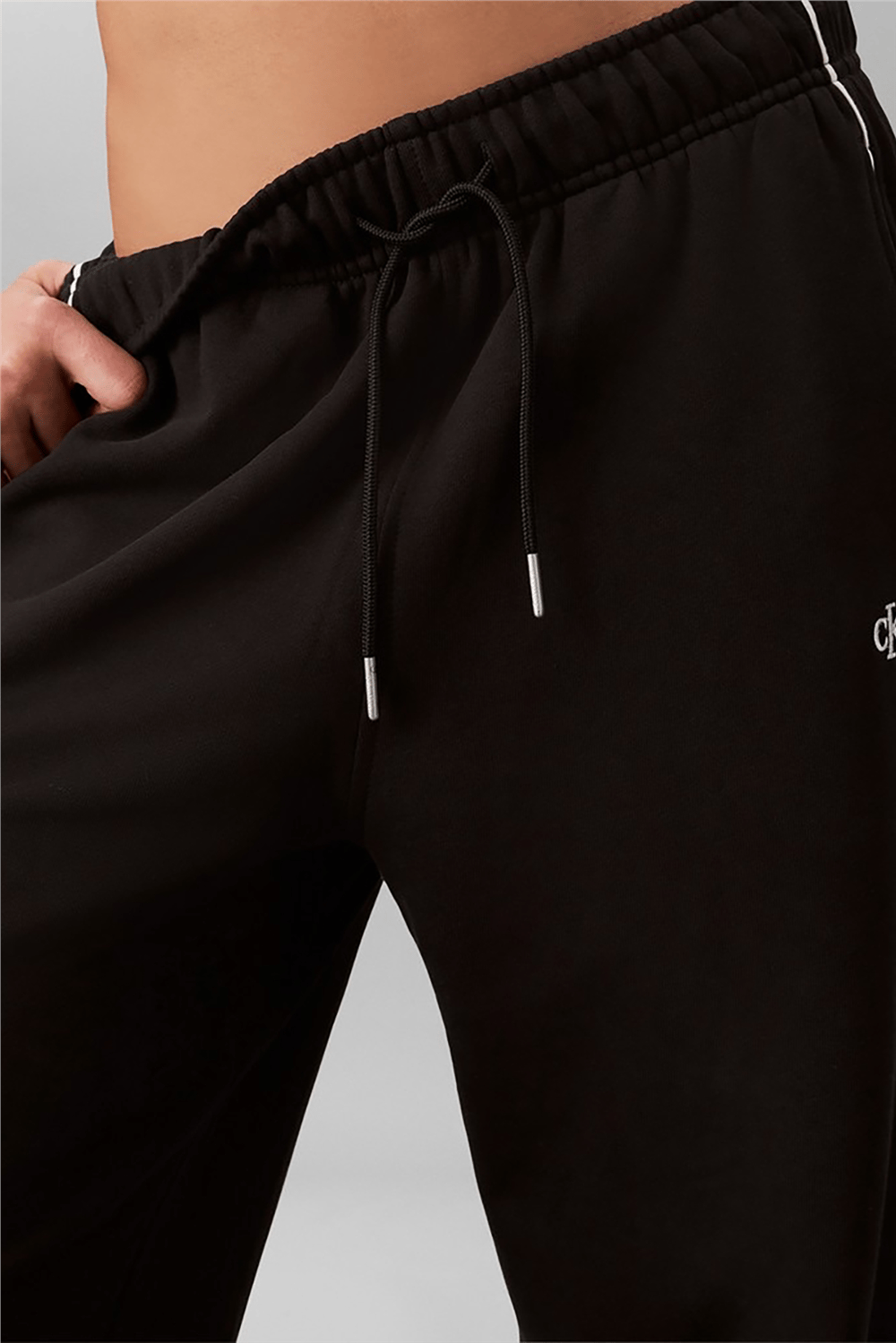 Calvin Klein Monogram Terry Contrast Piping P Kadın Eşofman Altı Siyah