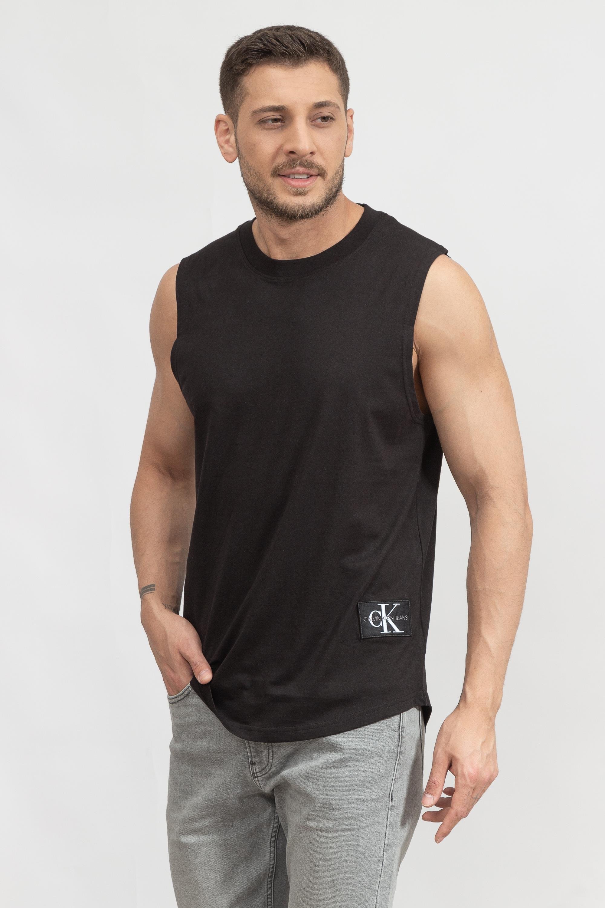 Calvin Klein Monologo Badge Tank Top Erkek Kolsuz T-Shirt
