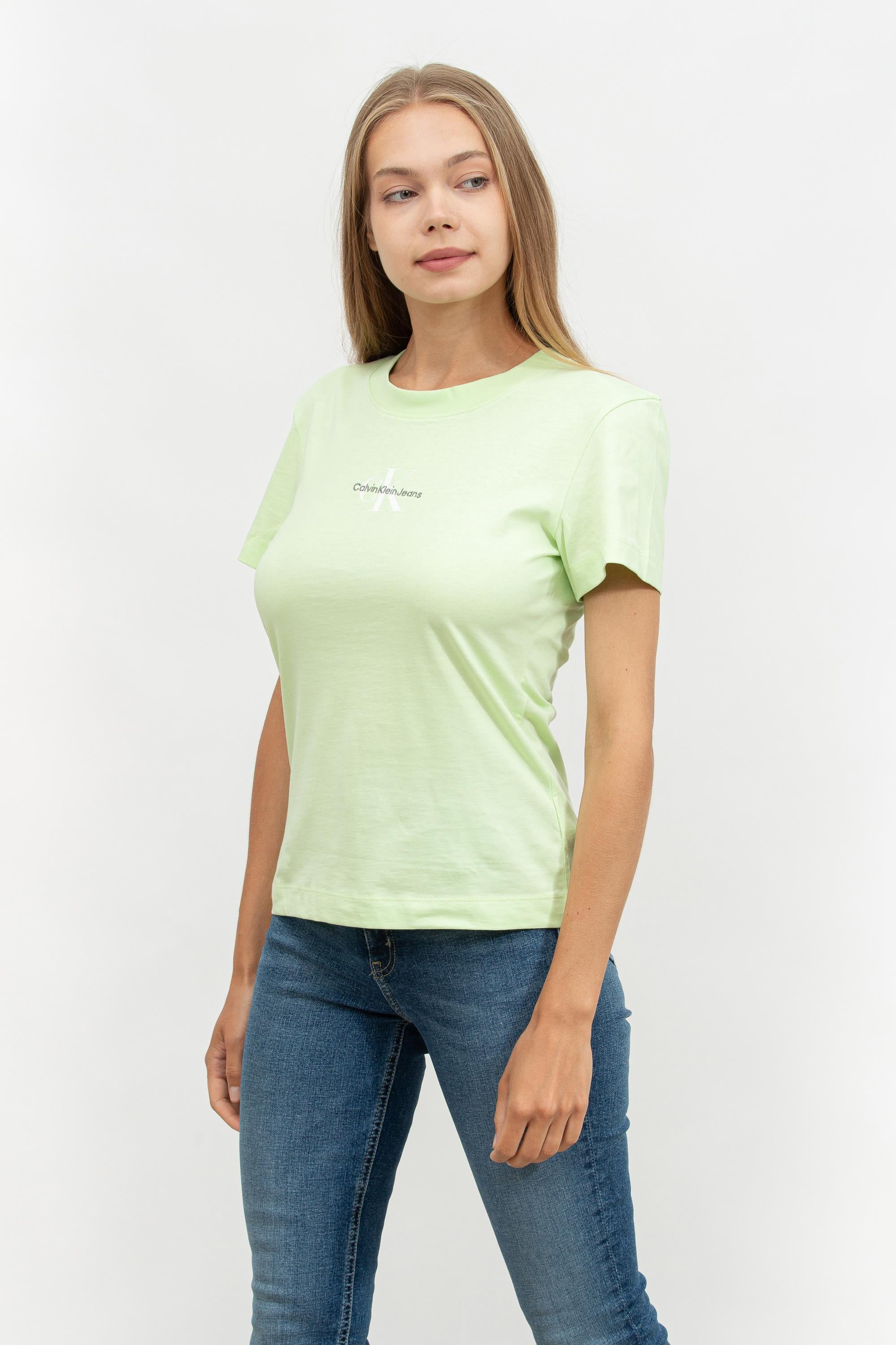 Calvin Klein Monologo Slim Kadın Bisiklet Yaka T-Shirt