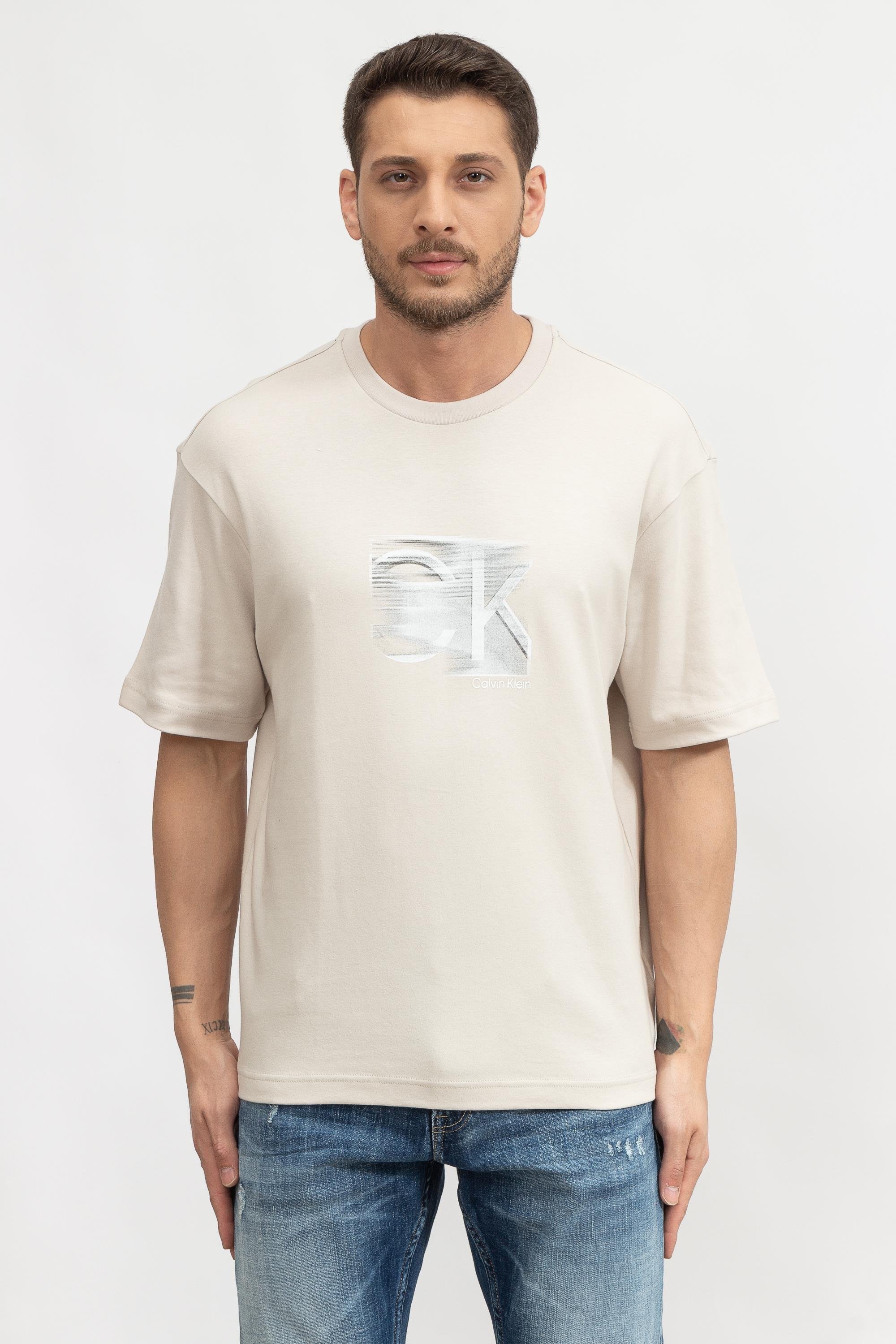 Calvin Klein Motion Logo Modern Comfort Erkek Bisiklet Yaka T-Shirt