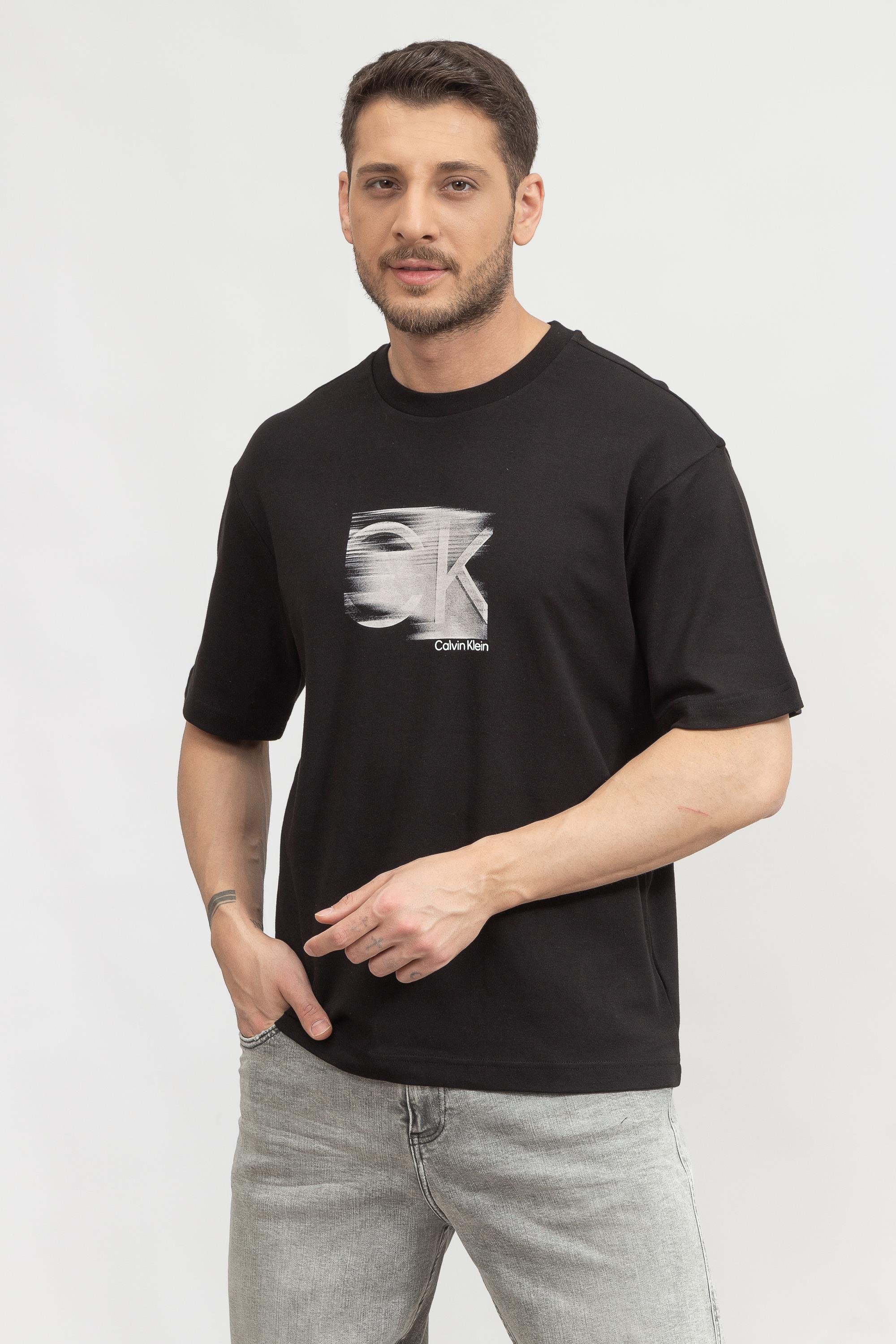 Calvin Klein Motion Logo Modern Comfort Erkek Bisiklet Yaka T-Shirt