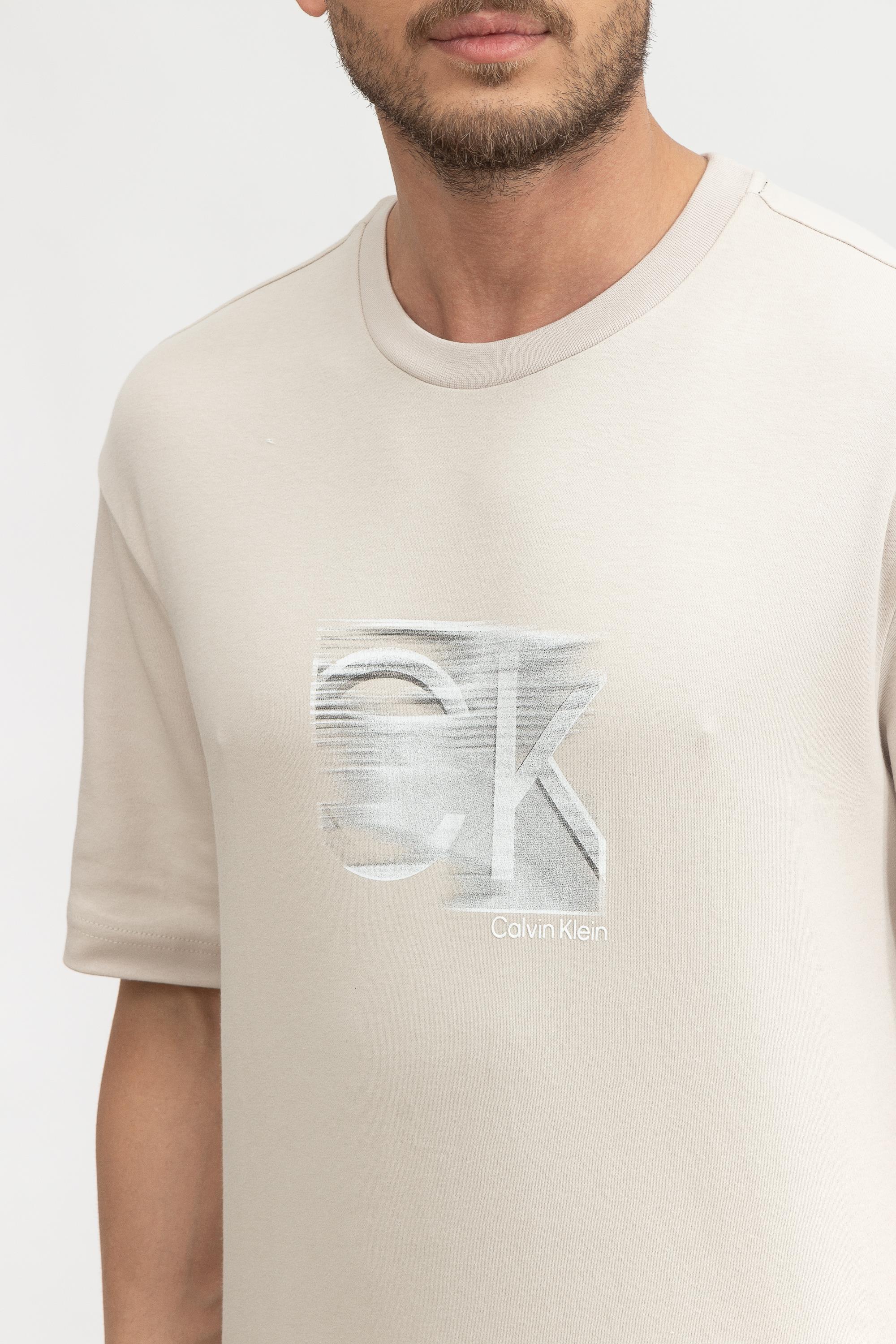 Calvin Klein Motion Logo Modern Comfort Erkek Bisiklet Yaka T-Shirt