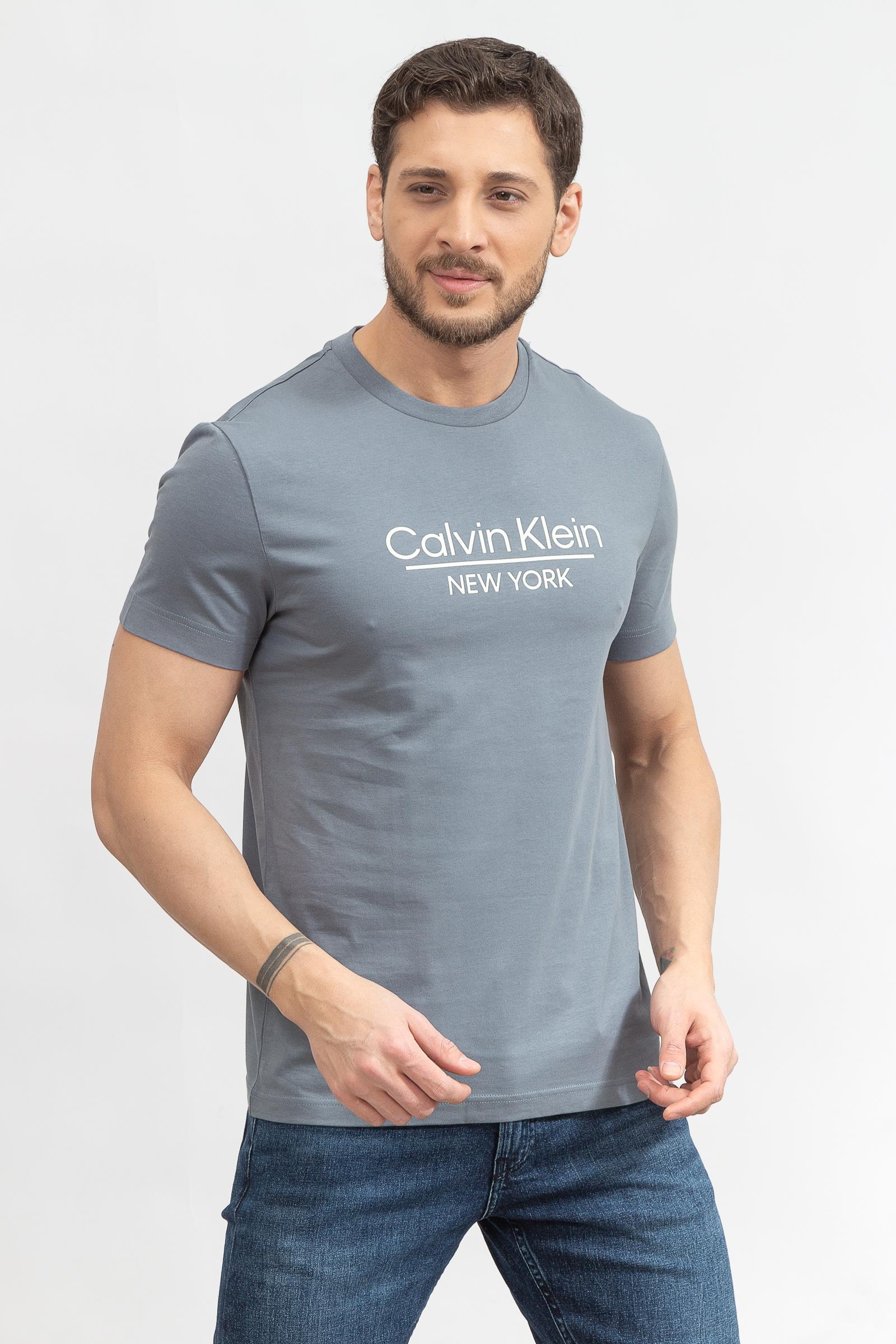 Calvin Klein New York Logo Erkek Bisiklet Yaka T-Shirt