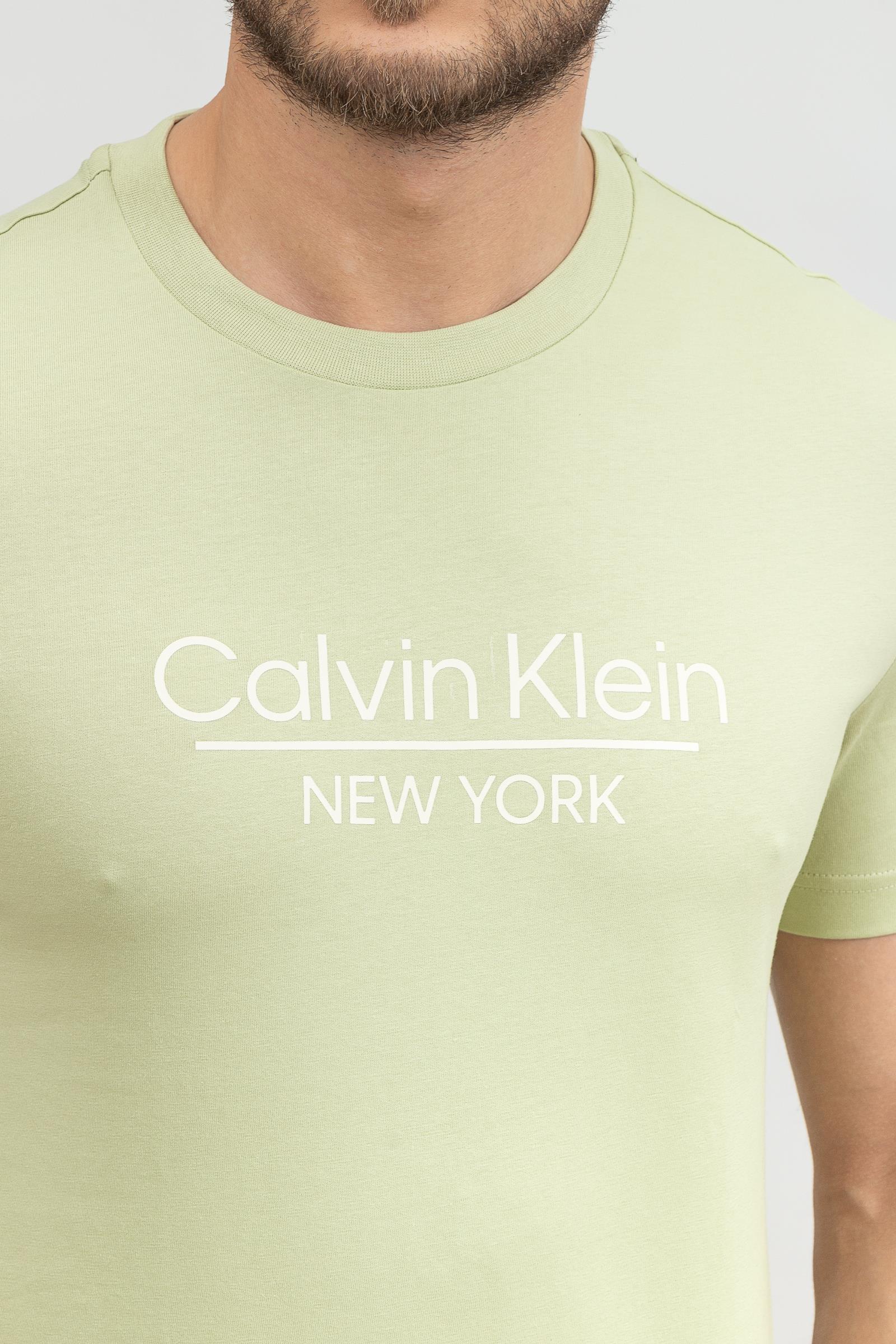 Calvin Klein New York Logo Erkek Bisiklet Yaka T-Shirt