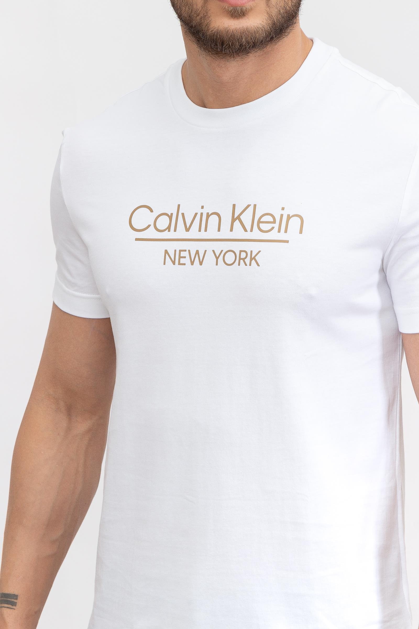 Calvin Klein New York Logo Erkek Bisiklet Yaka T-Shirt