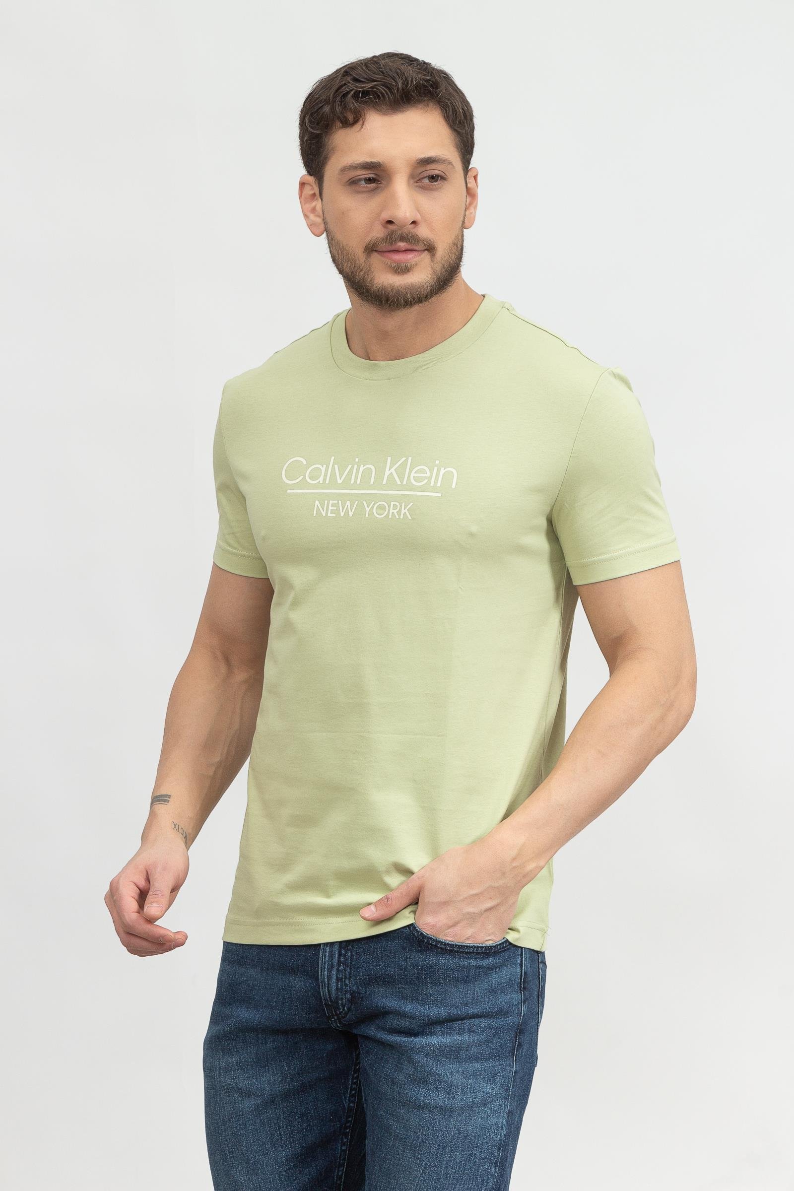 Calvin Klein New York Logo Erkek Bisiklet Yaka T-Shirt