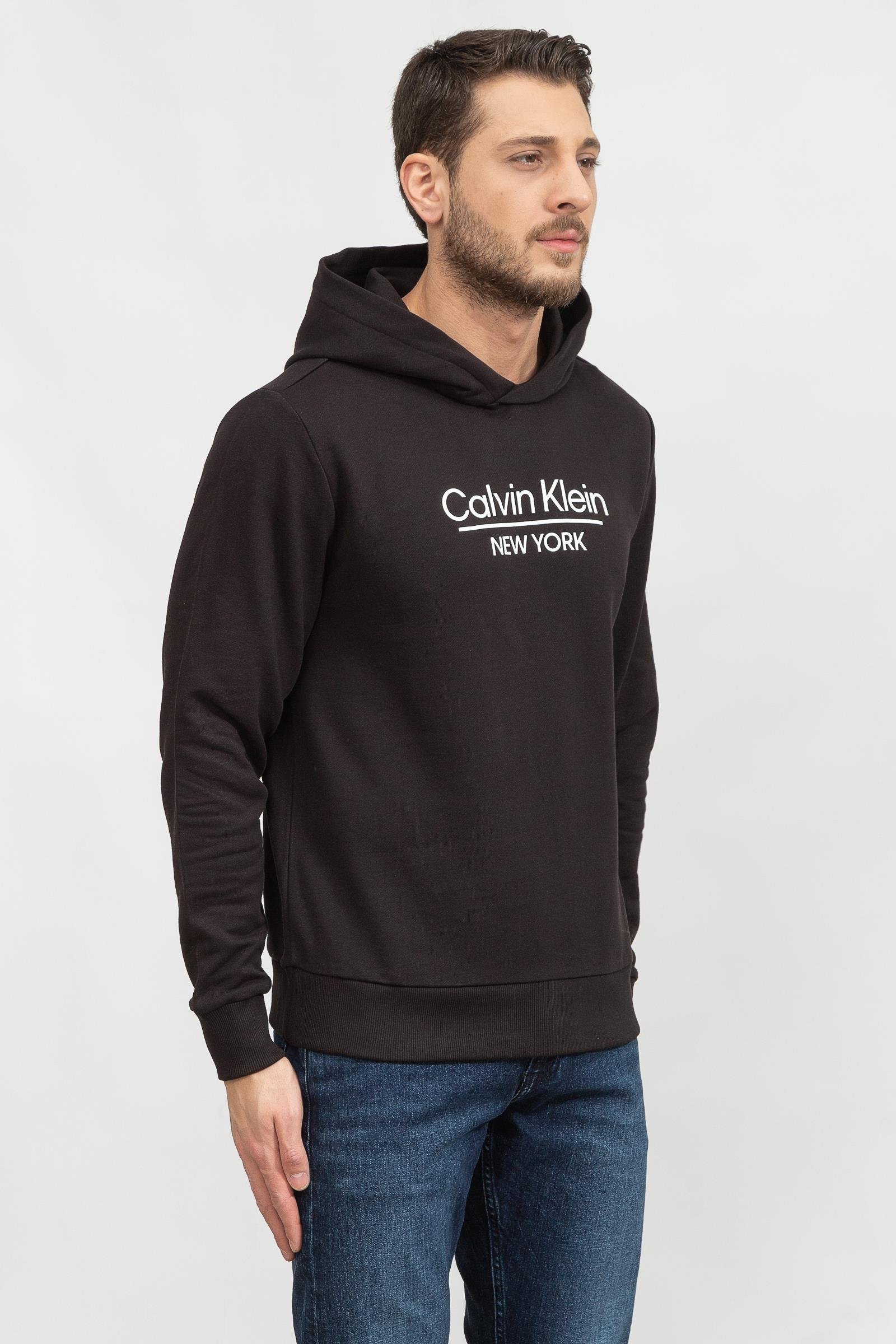 Calvin Klein New York Logo Hoodie Erkek Kapüşonlu Sweatshirt