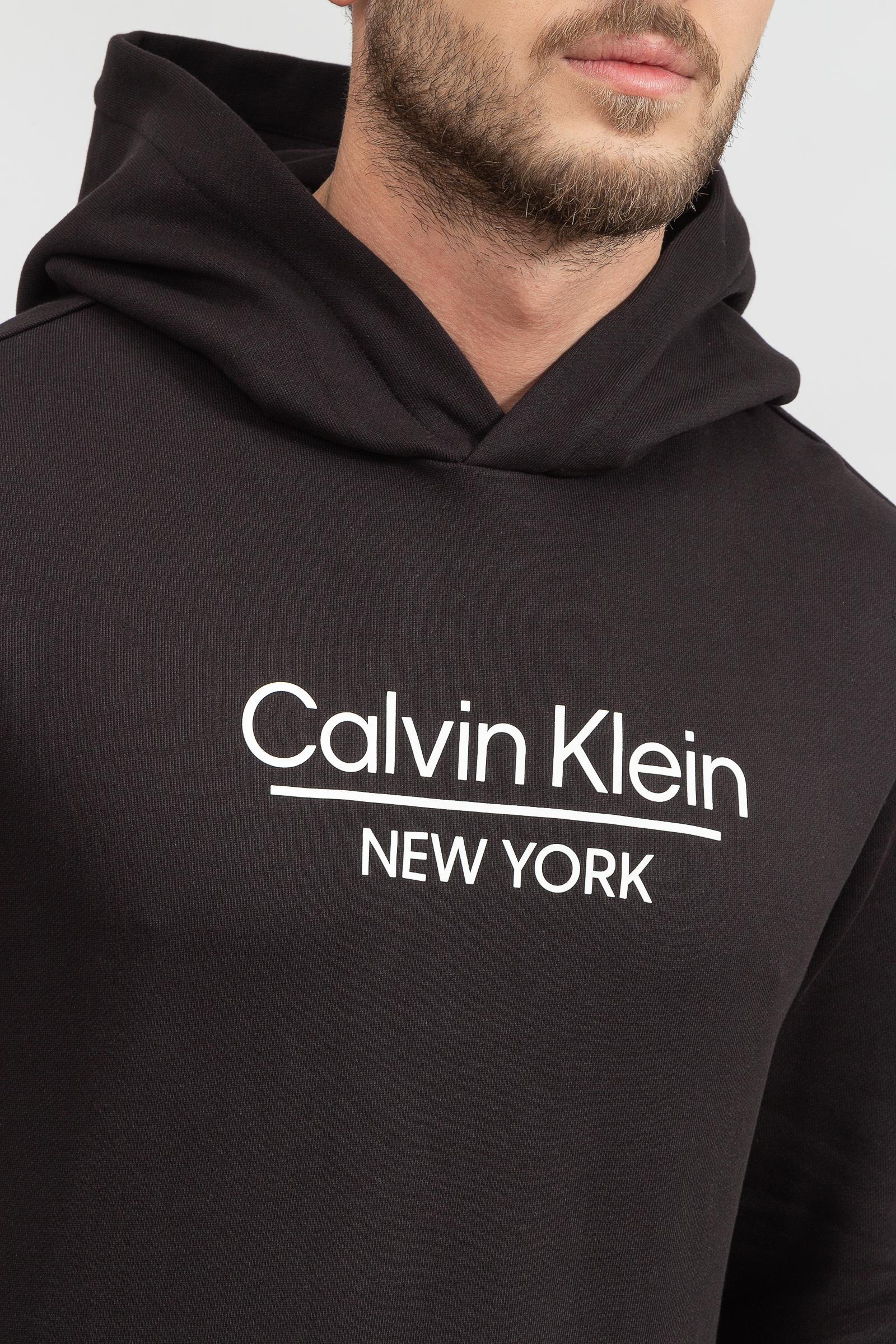 Calvin Klein New York Logo Hoodie Erkek Kapüşonlu Sweatshirt
