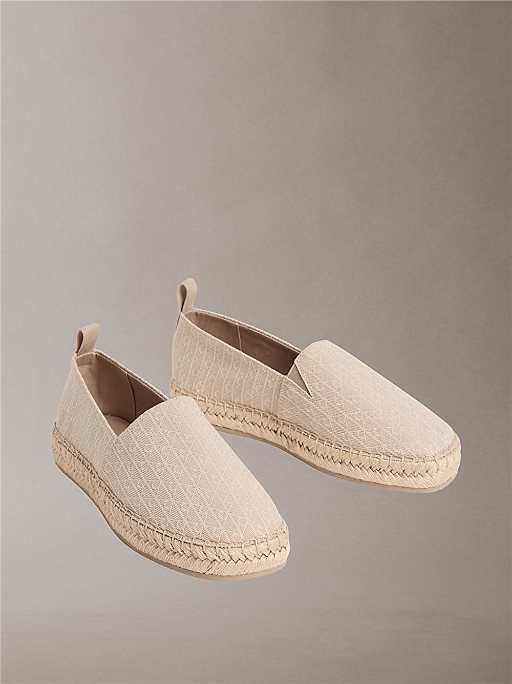 Calvin Klein Oblique Espadrille A Kadın Espadril Bej