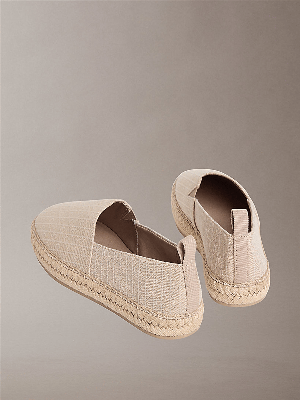 Calvin Klein Oblique Espadrille A Kadın Espadril Bej
