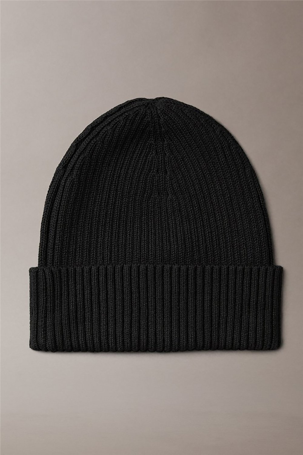 Calvin Klein Patch Chunky Rib Cotton Beanie Erkek Bere Siyah