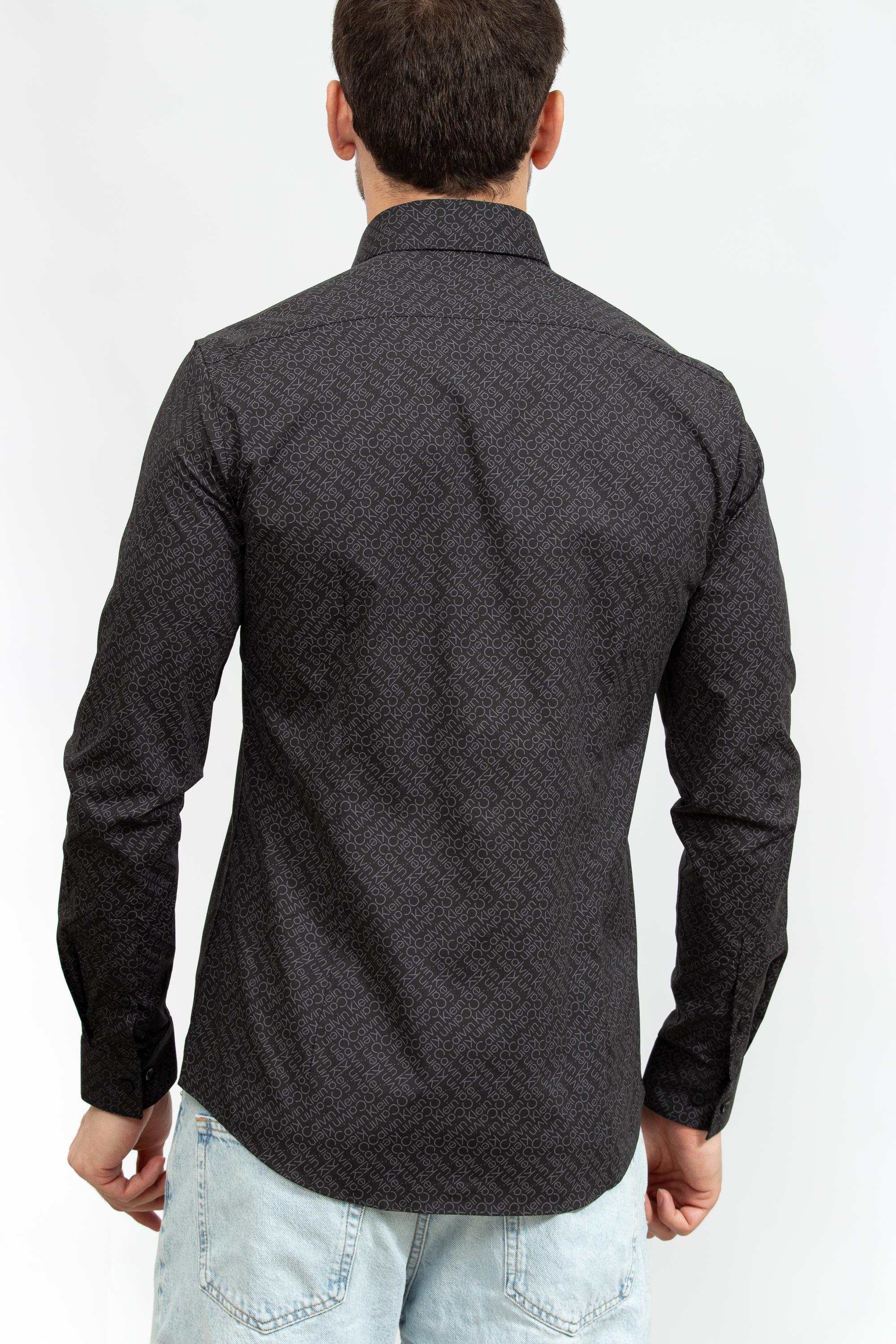Calvin Klein Poplin Logo Print Slim Erkek Gömlek