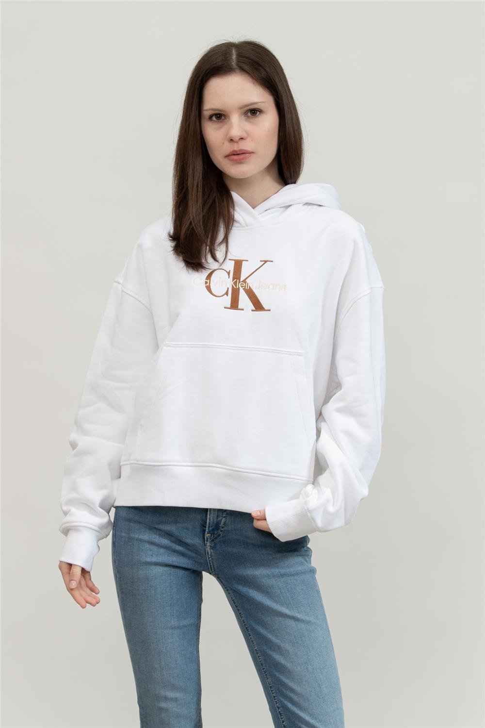 Calvin Klein Premium Monologo Kadın Kapüşonlu Sweatshirt
