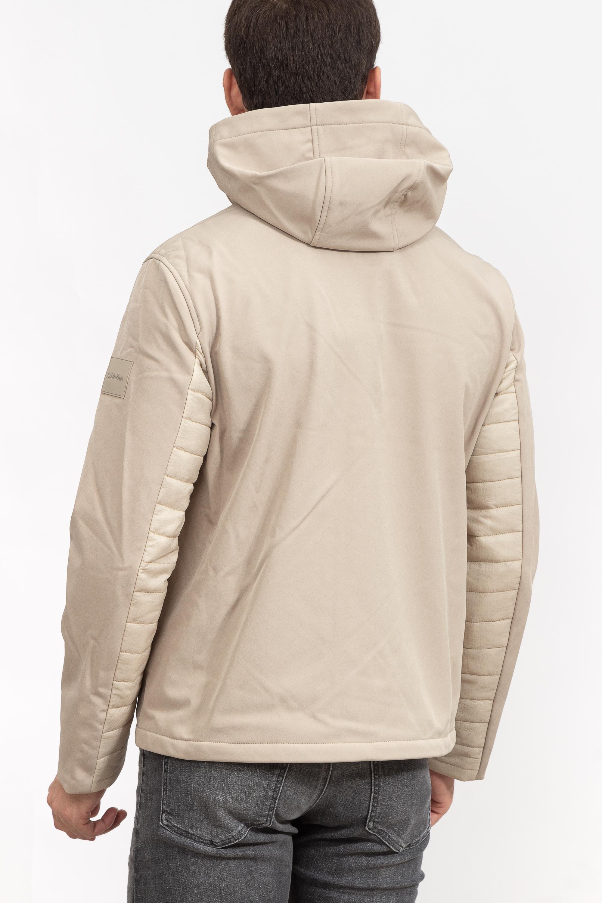 Calvin Klein Quilted Mix Media Hood Erkek Mont
