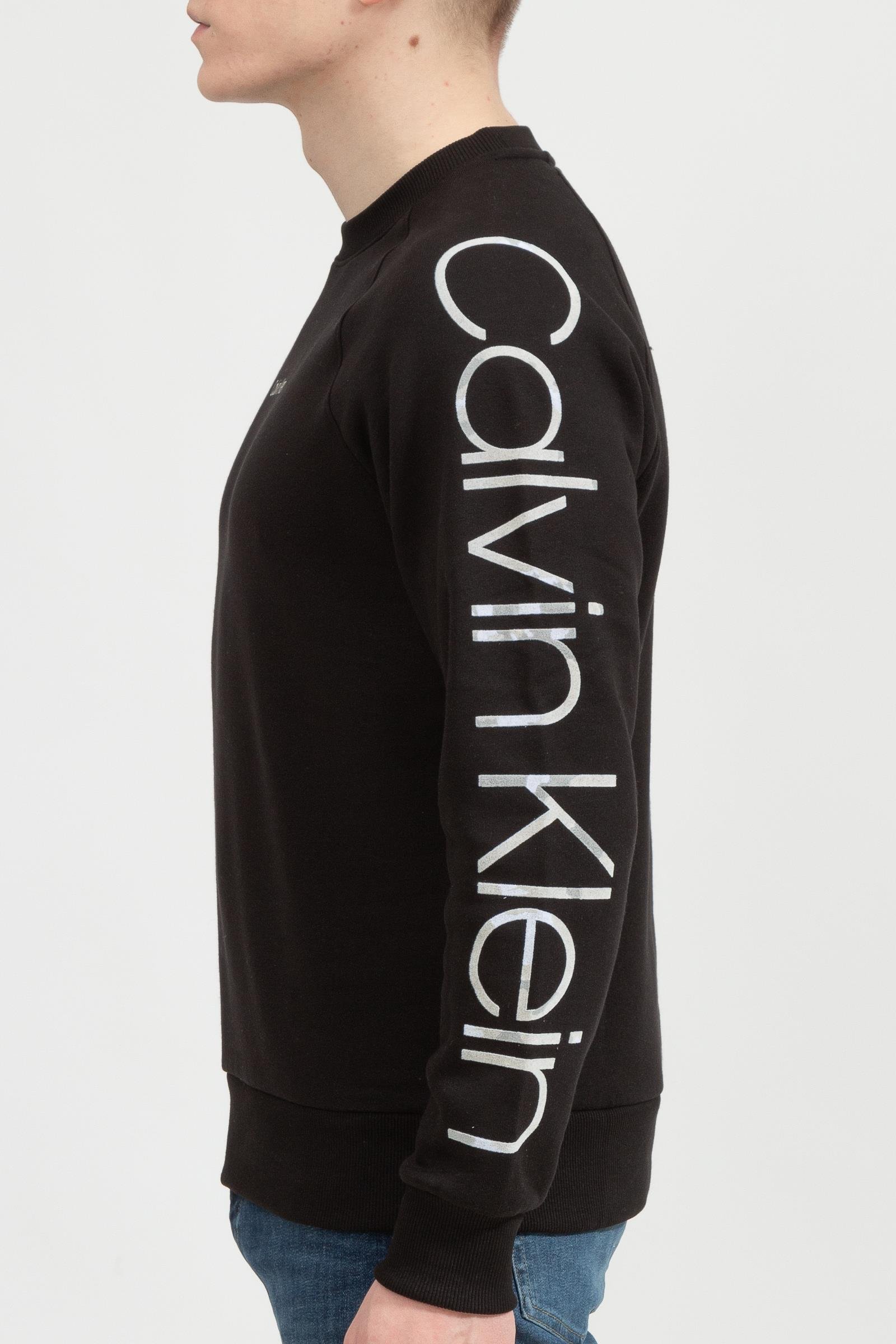 Calvin Klein R-Camouflage Logo Sweatshirt Erkek Bisiklet Yaka Sweatshirt