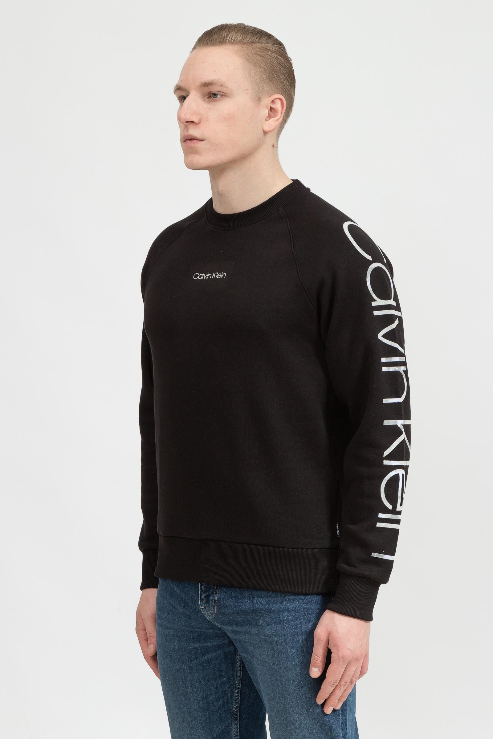 Calvin Klein R-Camouflage Logo Sweatshirt Erkek Bisiklet Yaka Sweatshirt