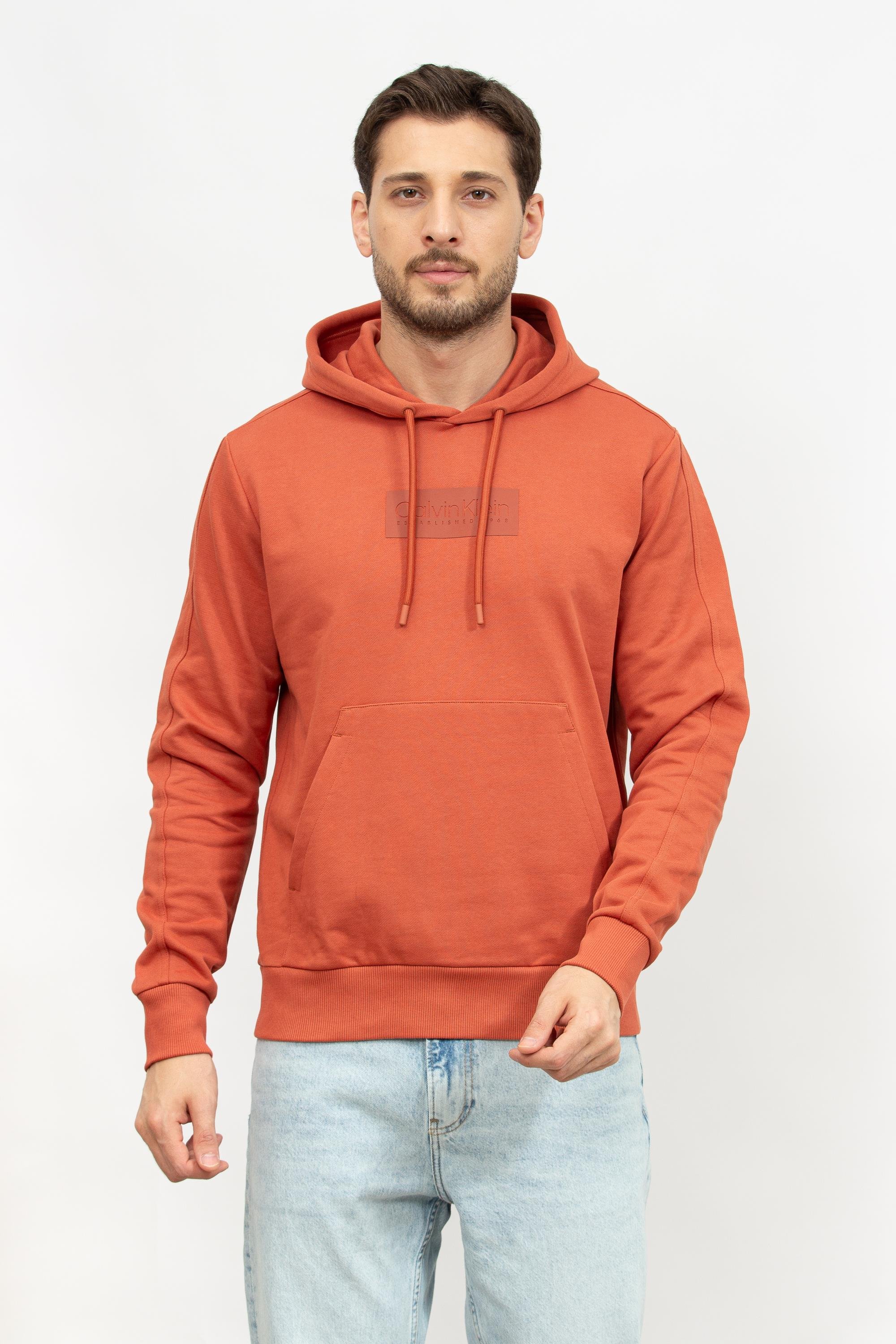 Calvin Klein Raised Rubber Logo Erkek Kapüşonlu Sweatshirt